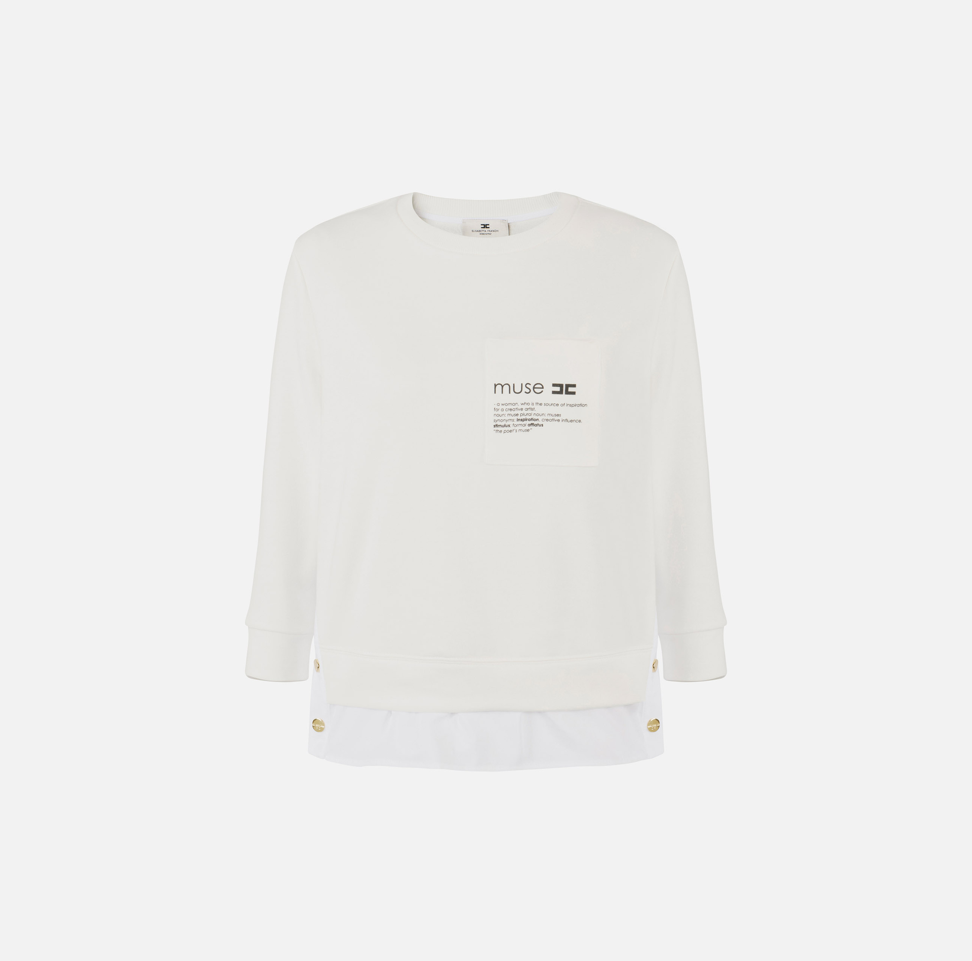Jersey de felpa con detalles de popelina - Elisabetta Franchi