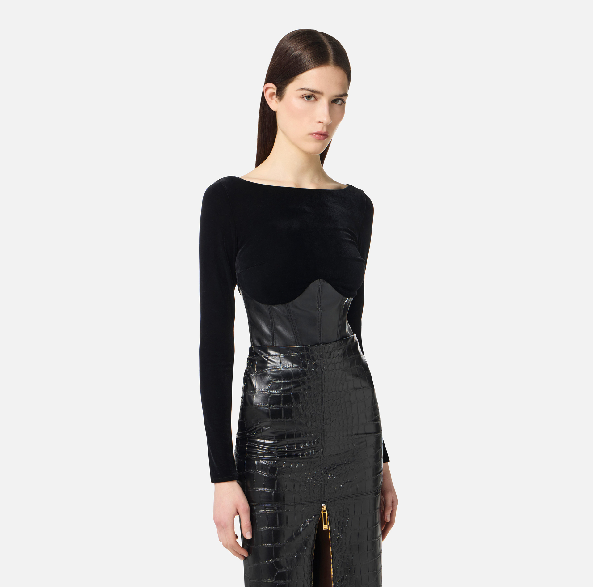 Bustier-Top aus Samt - Elisabetta Franchi