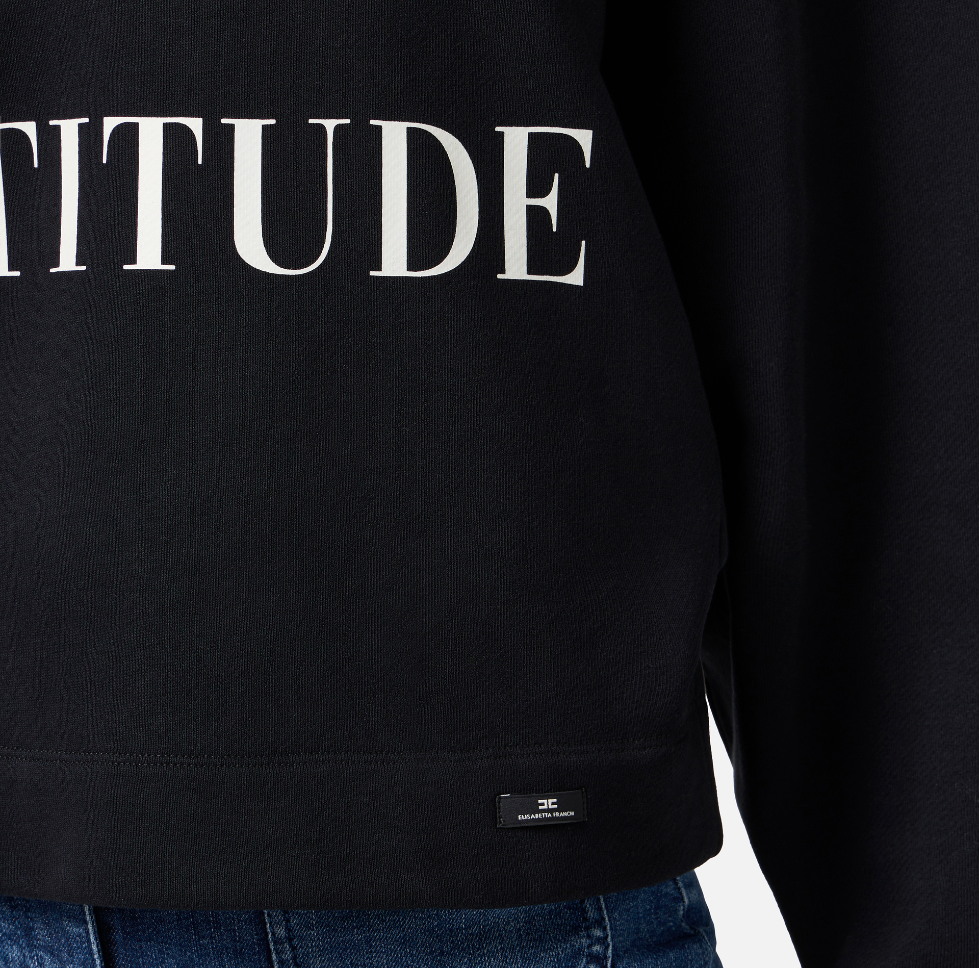 Sudadera de algodón con estampado de letras - Elisabetta Franchi