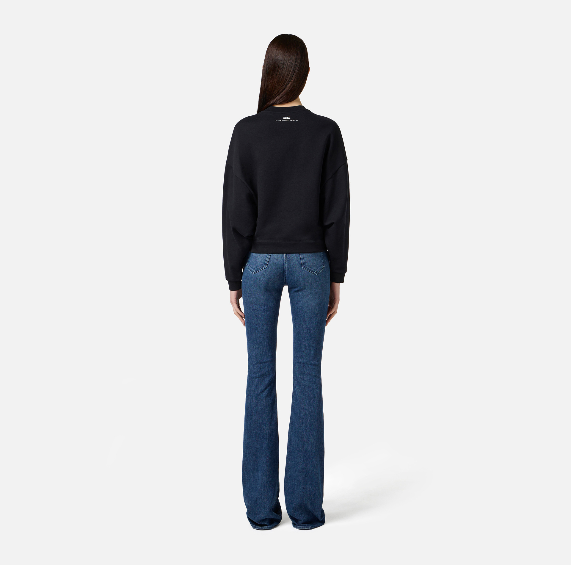 Sudadera de algodón con estampado de letras - Elisabetta Franchi