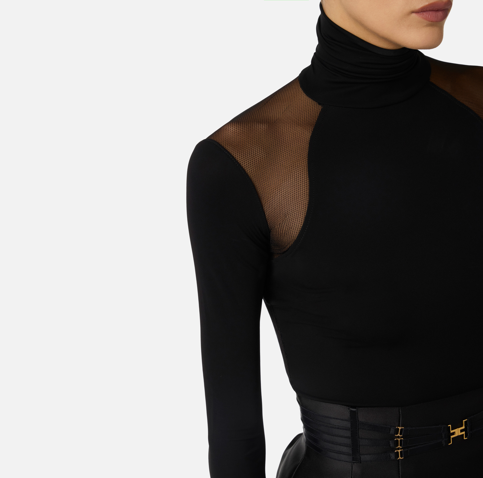 Pullover aus Crêpe-Jersey und Tüll - Elisabetta Franchi