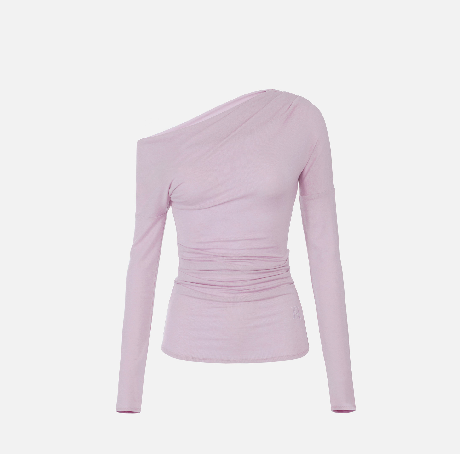 Top z lekkiego dżerseju z wyszywanym logo - Elisabetta Franchi