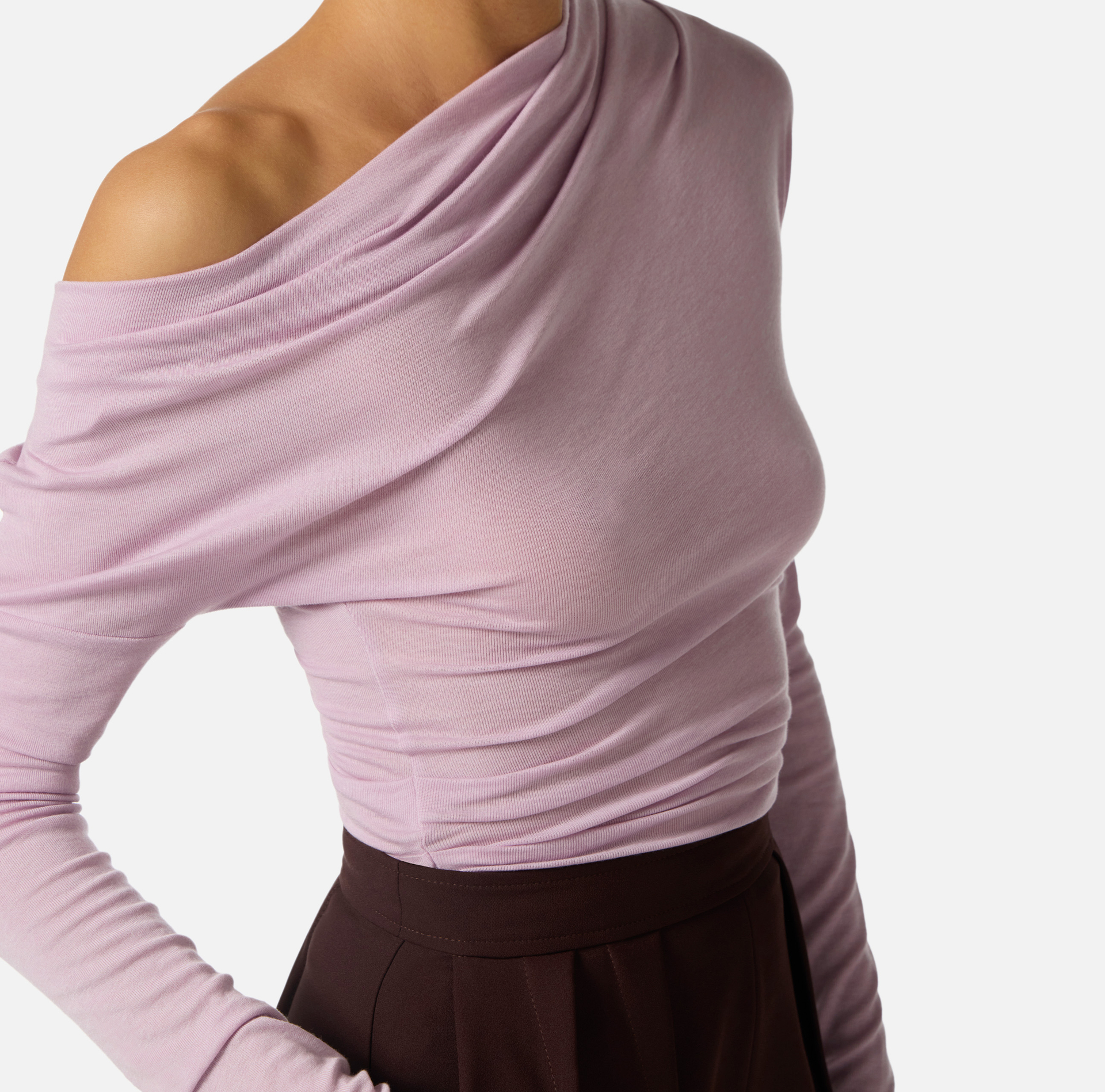 Top z lekkiego dżerseju z wyszywanym logo - Elisabetta Franchi