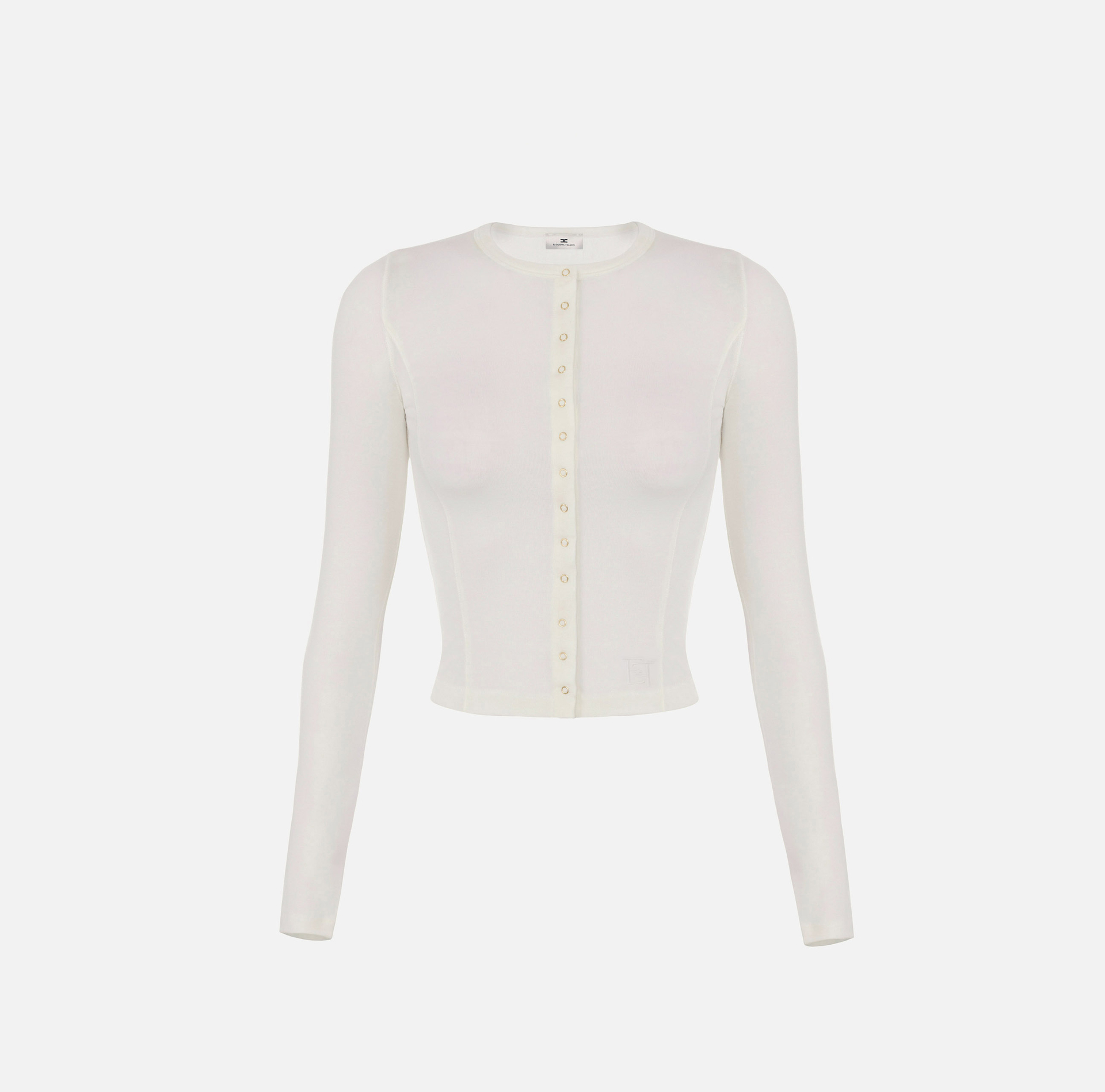 Cardigan in jersey leggero con logo ricamato