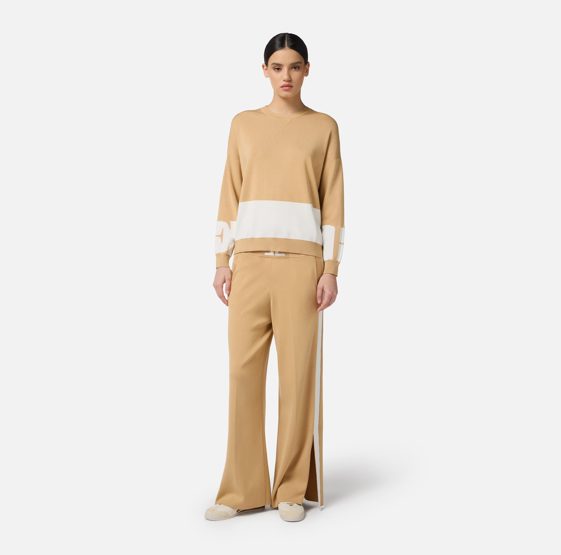 Jersey de viscosa con bandas brillantes - Elisabetta Franchi