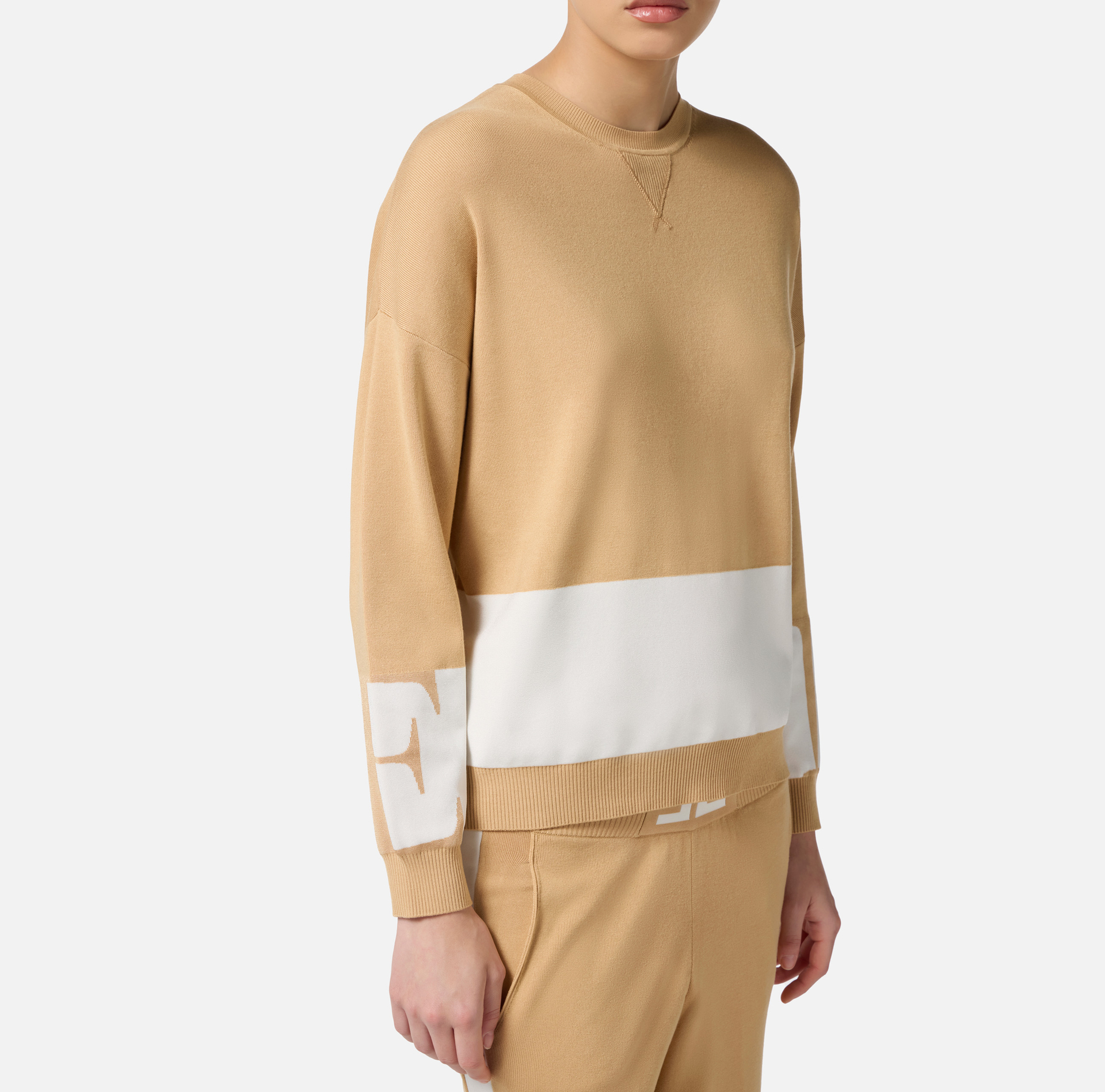 Jersey de viscosa con bandas brillantes - Elisabetta Franchi
