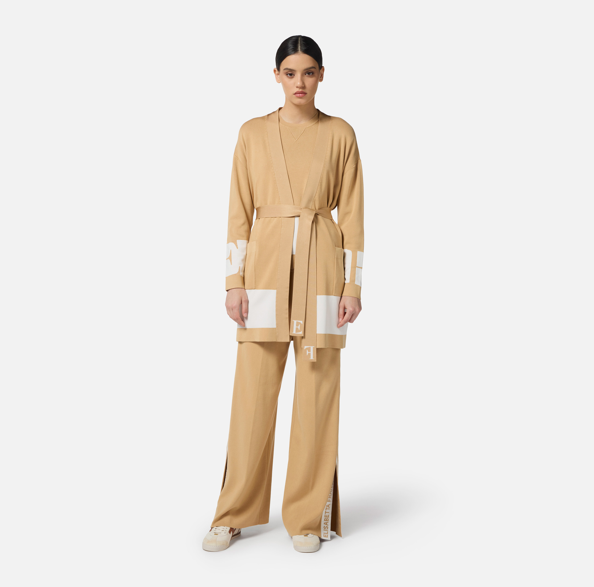 Cárdigan de viscosa con bandas brillantes - Elisabetta Franchi