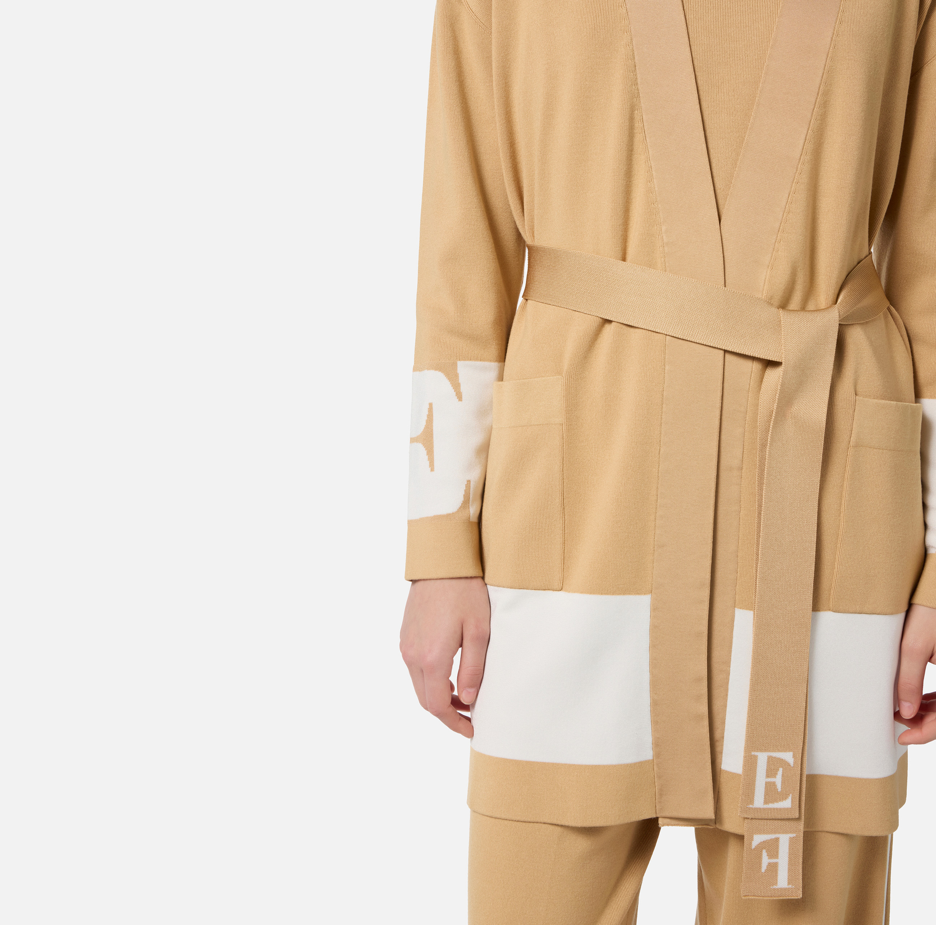 Cárdigan de viscosa con bandas brillantes - Elisabetta Franchi