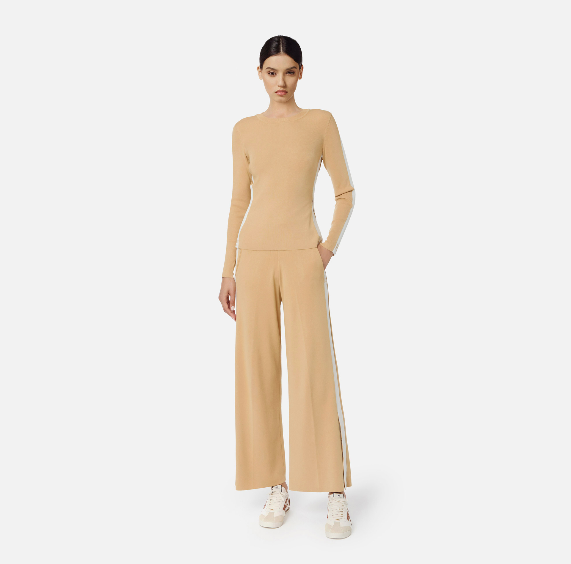 Jersey de viscosa con bandas brillantes - Elisabetta Franchi