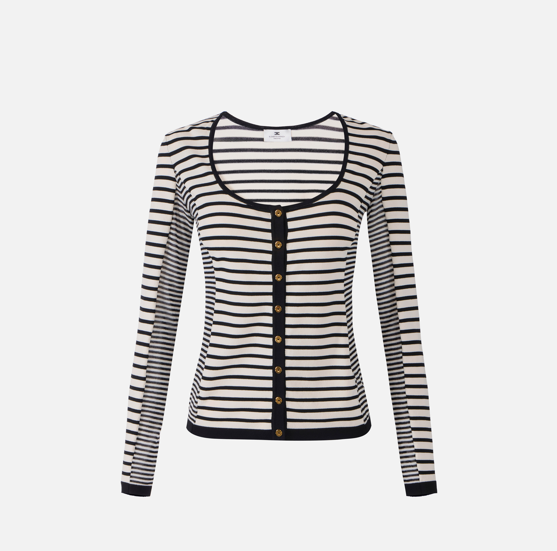 Cardigan in maglia con mix di righe
