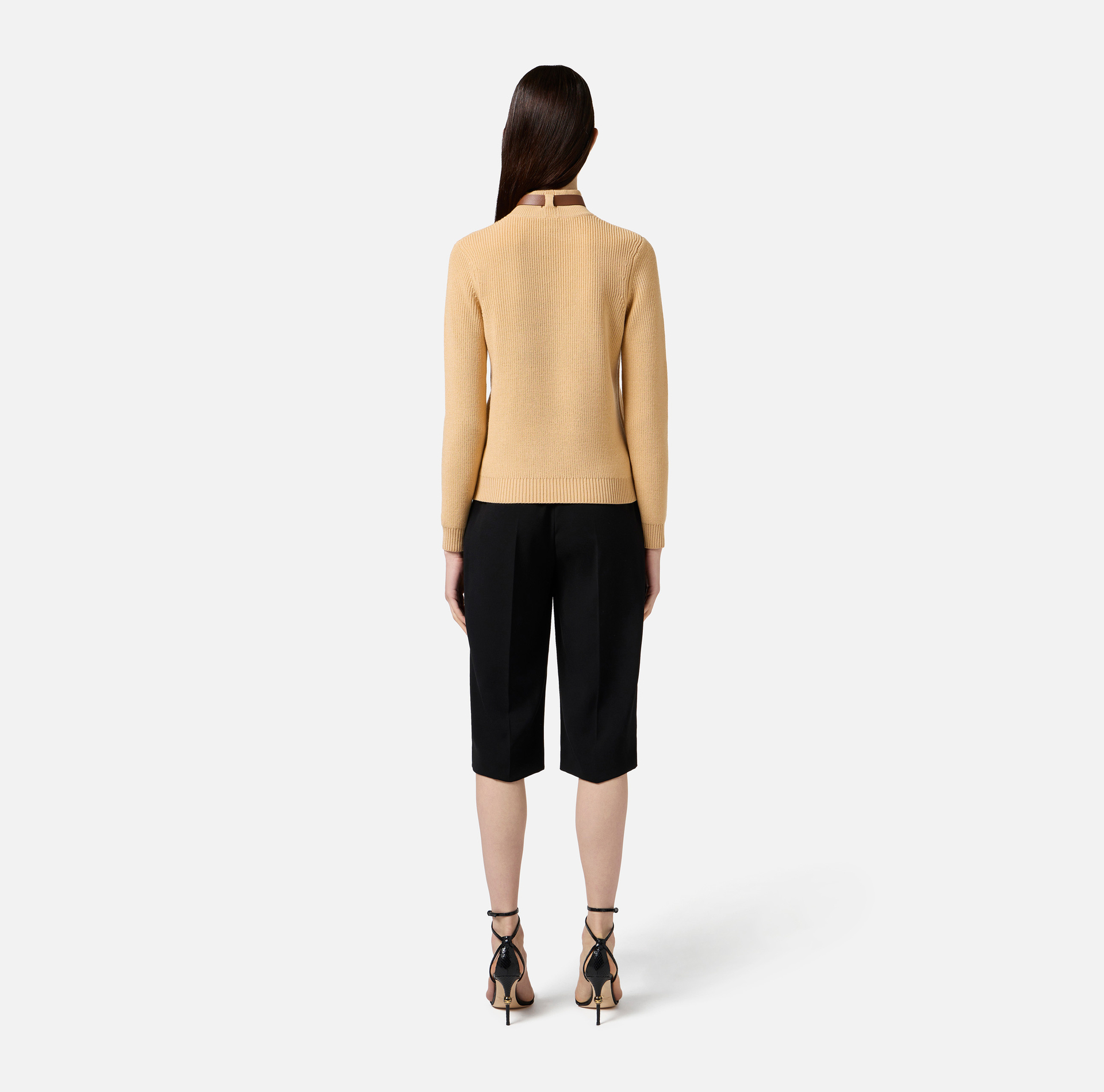 Jersey de mezcla de lana con correa joya - Elisabetta Franchi
