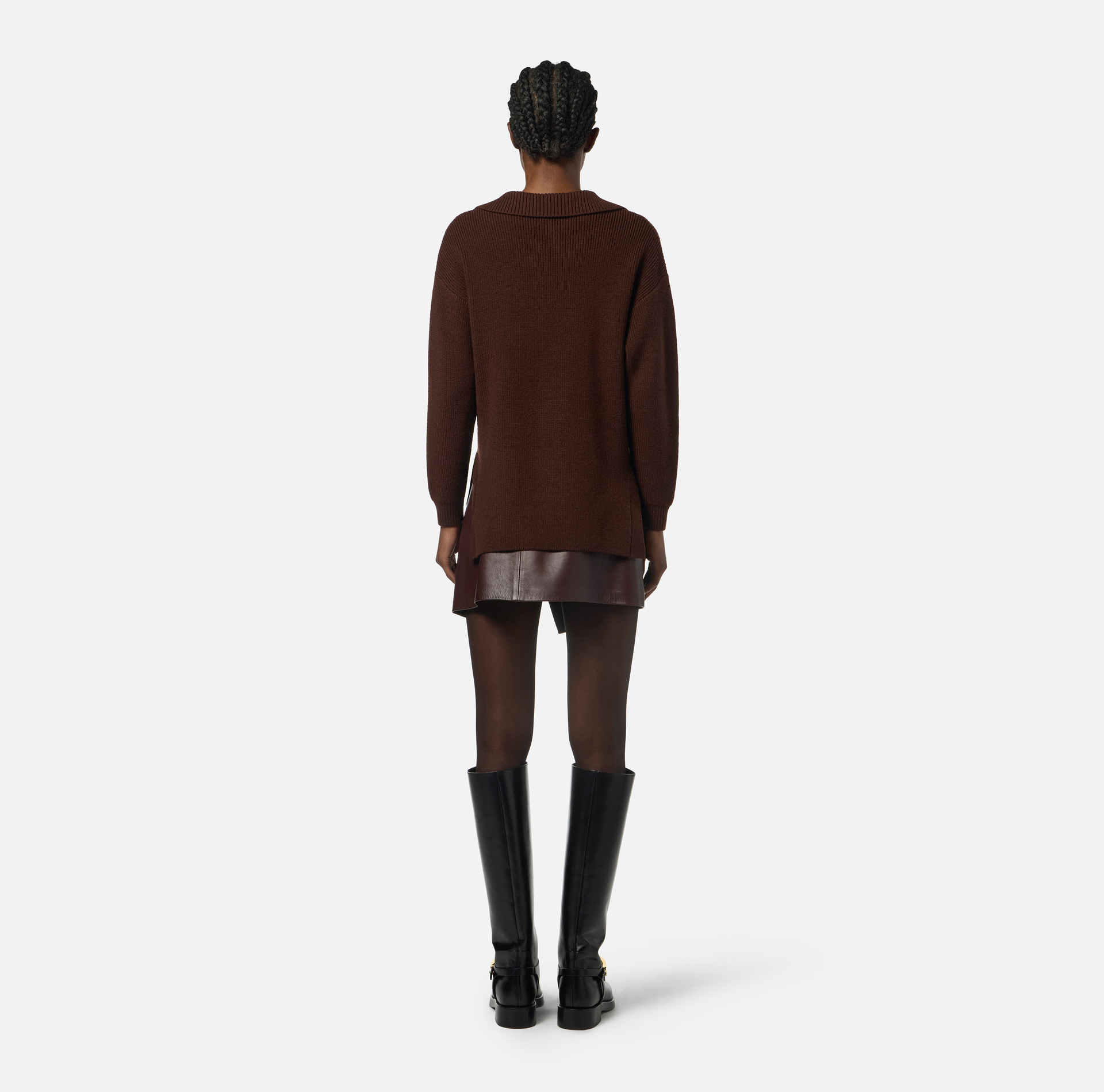 Jersey de mezcla de lana con correa joya - Elisabetta Franchi