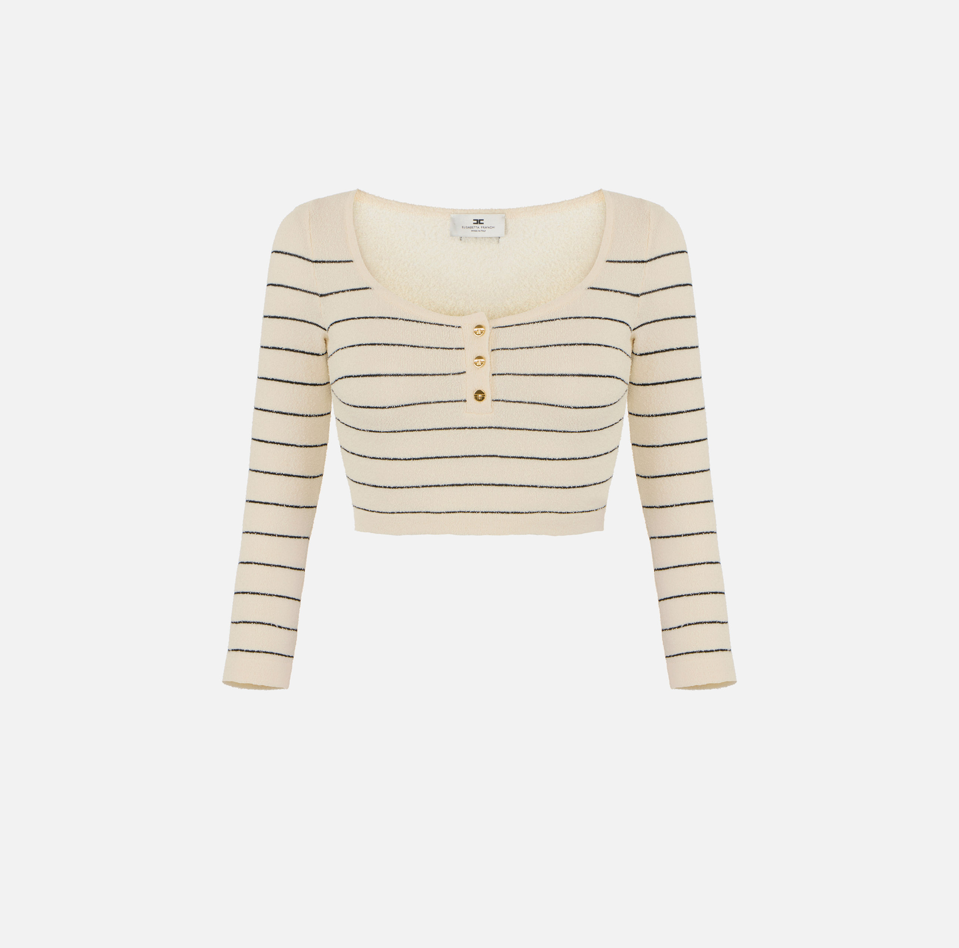 Top in filato di cotone a righe