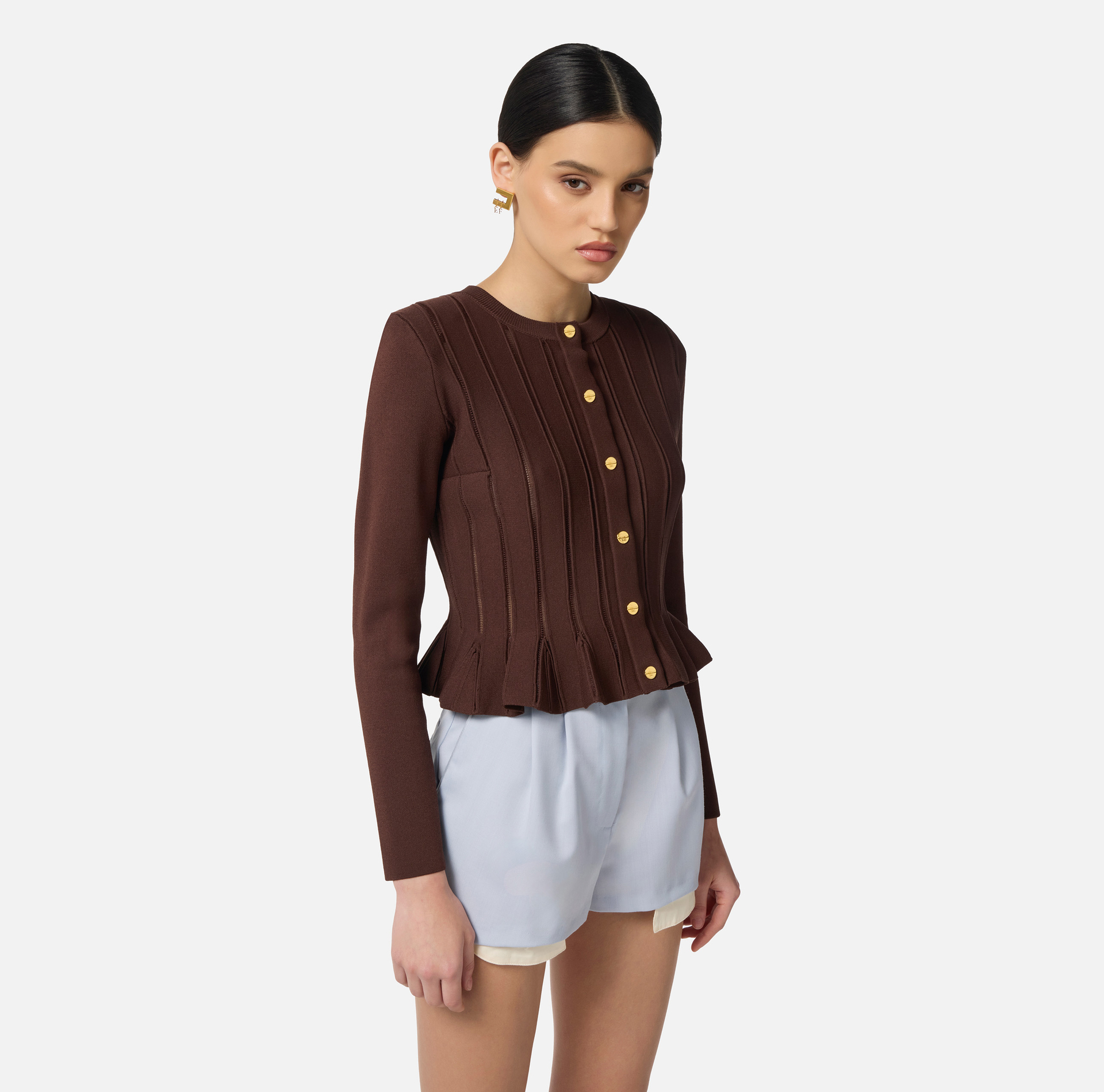 Chaqueta de punto con detalles á jour - Elisabetta Franchi