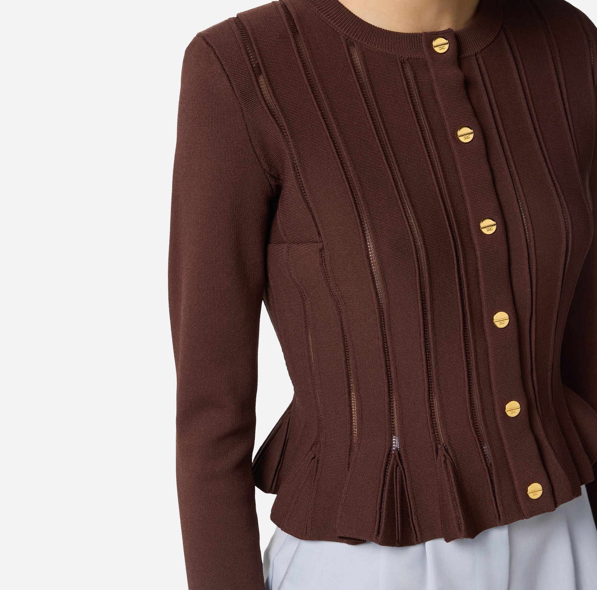 Chaqueta de punto con detalles á jour - Elisabetta Franchi