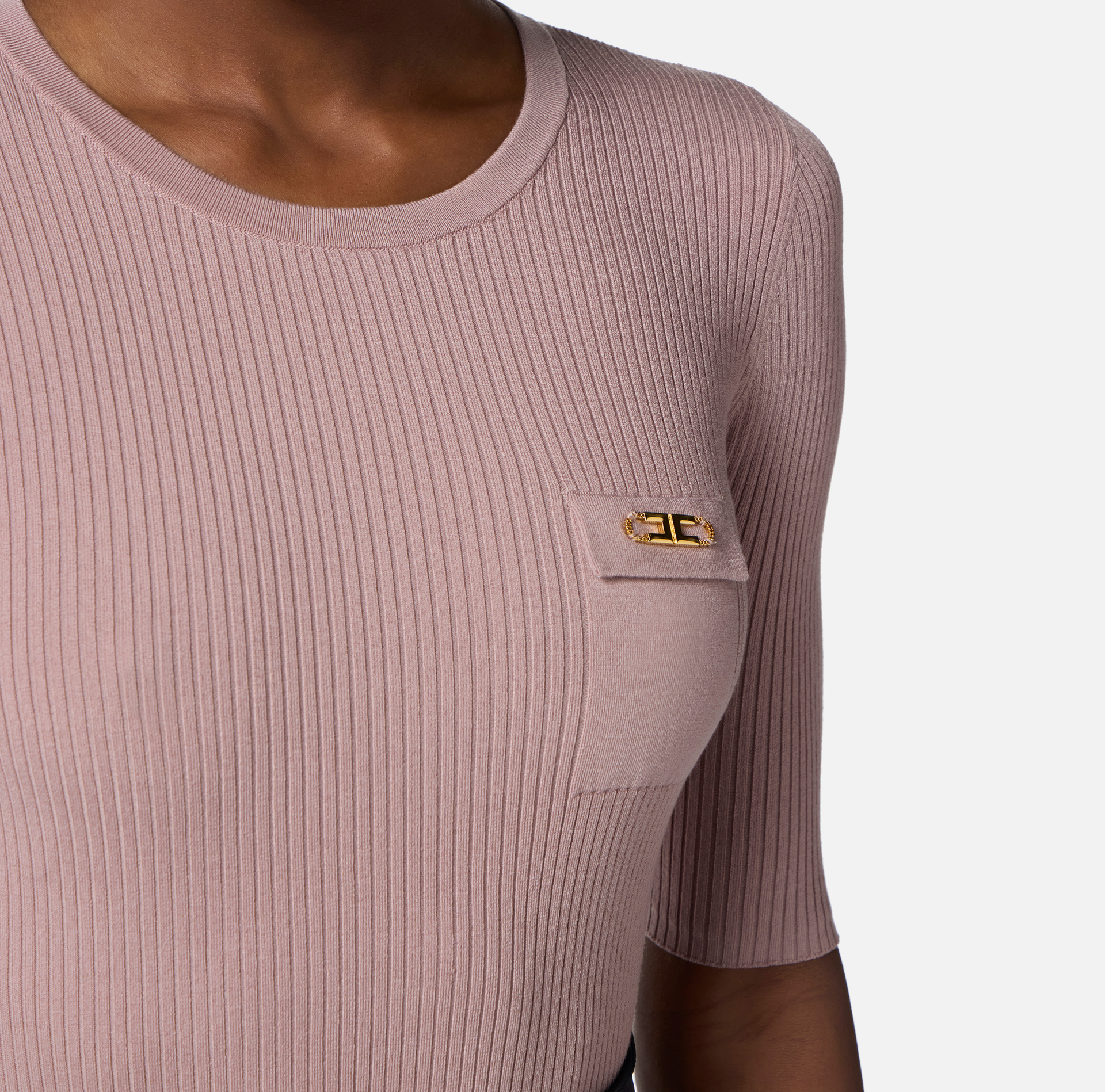 Maglia a costine con taschino - Elisabetta Franchi
