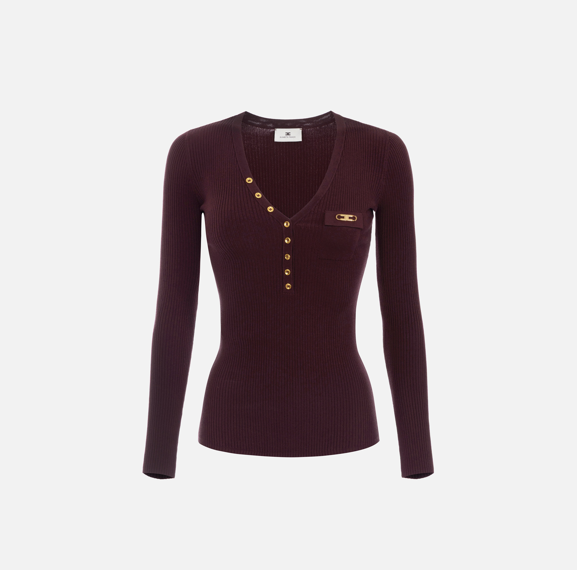 Jersey de canalé con bolsillo - Elisabetta Franchi