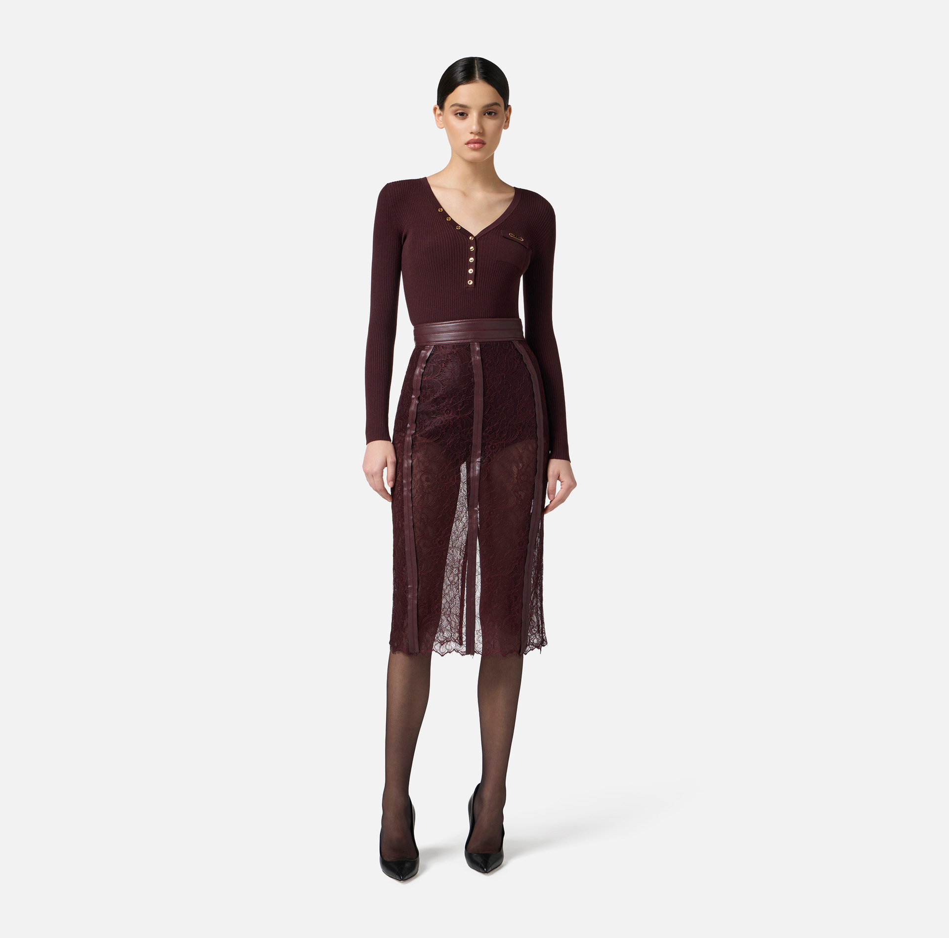 Jersey de canalé con bolsillo - Elisabetta Franchi
