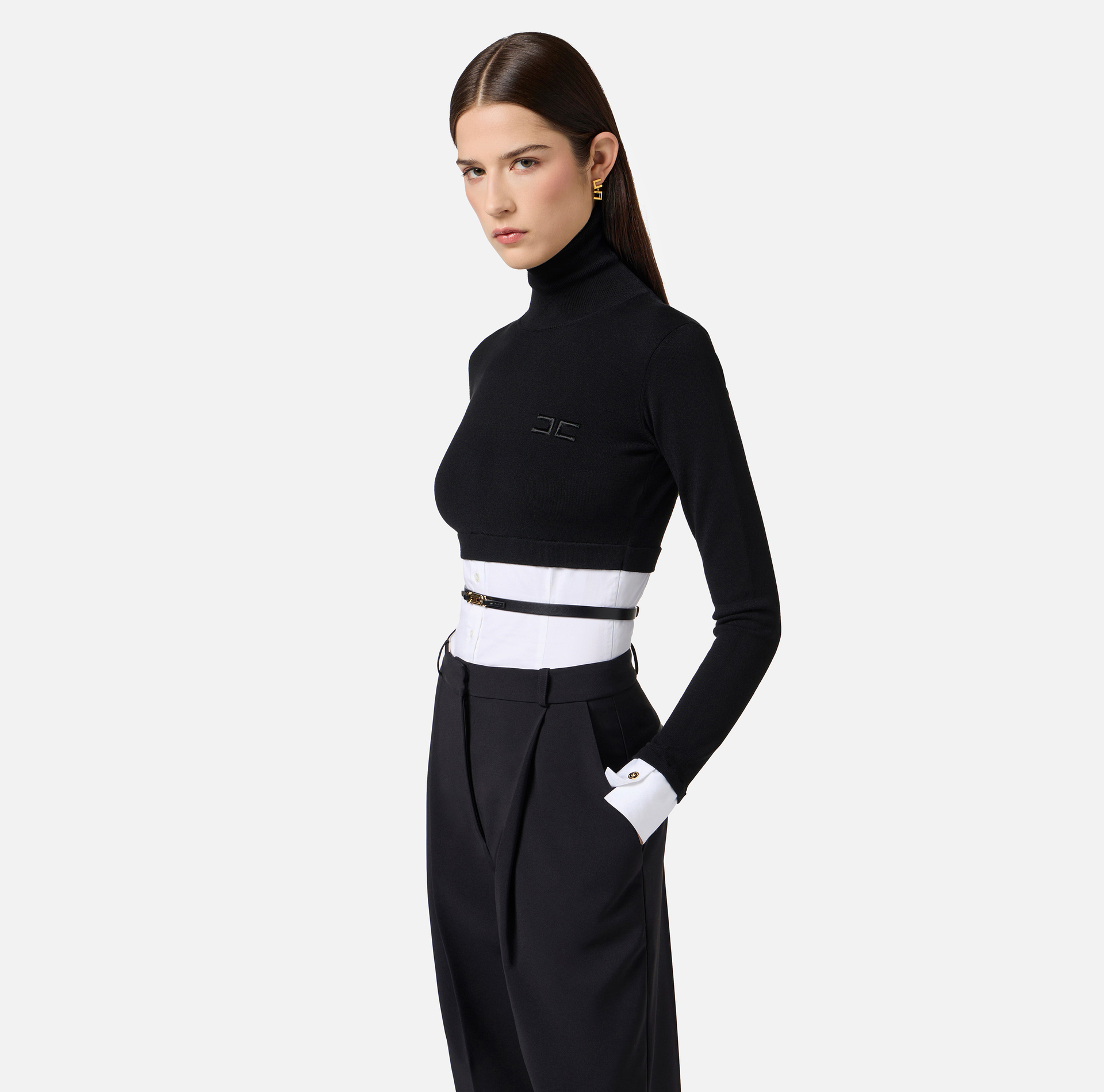 Pull en viscose et popeline de coton - Elisabetta Franchi