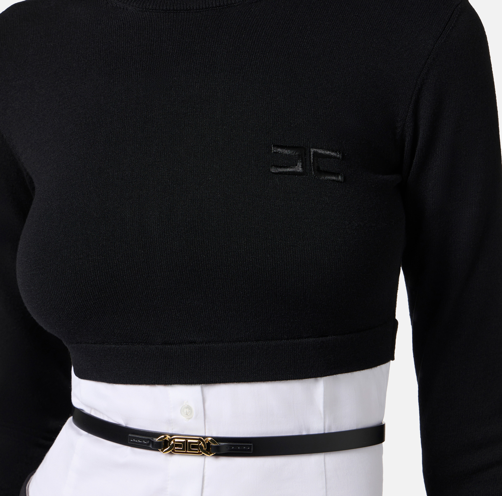 Pull en viscose et popeline de coton - Elisabetta Franchi