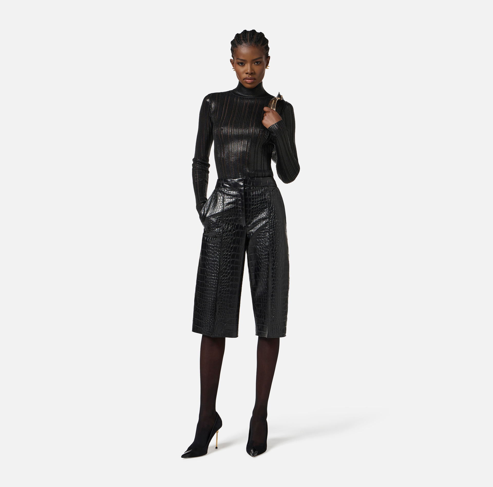 Pull laminé côtelé - Elisabetta Franchi
