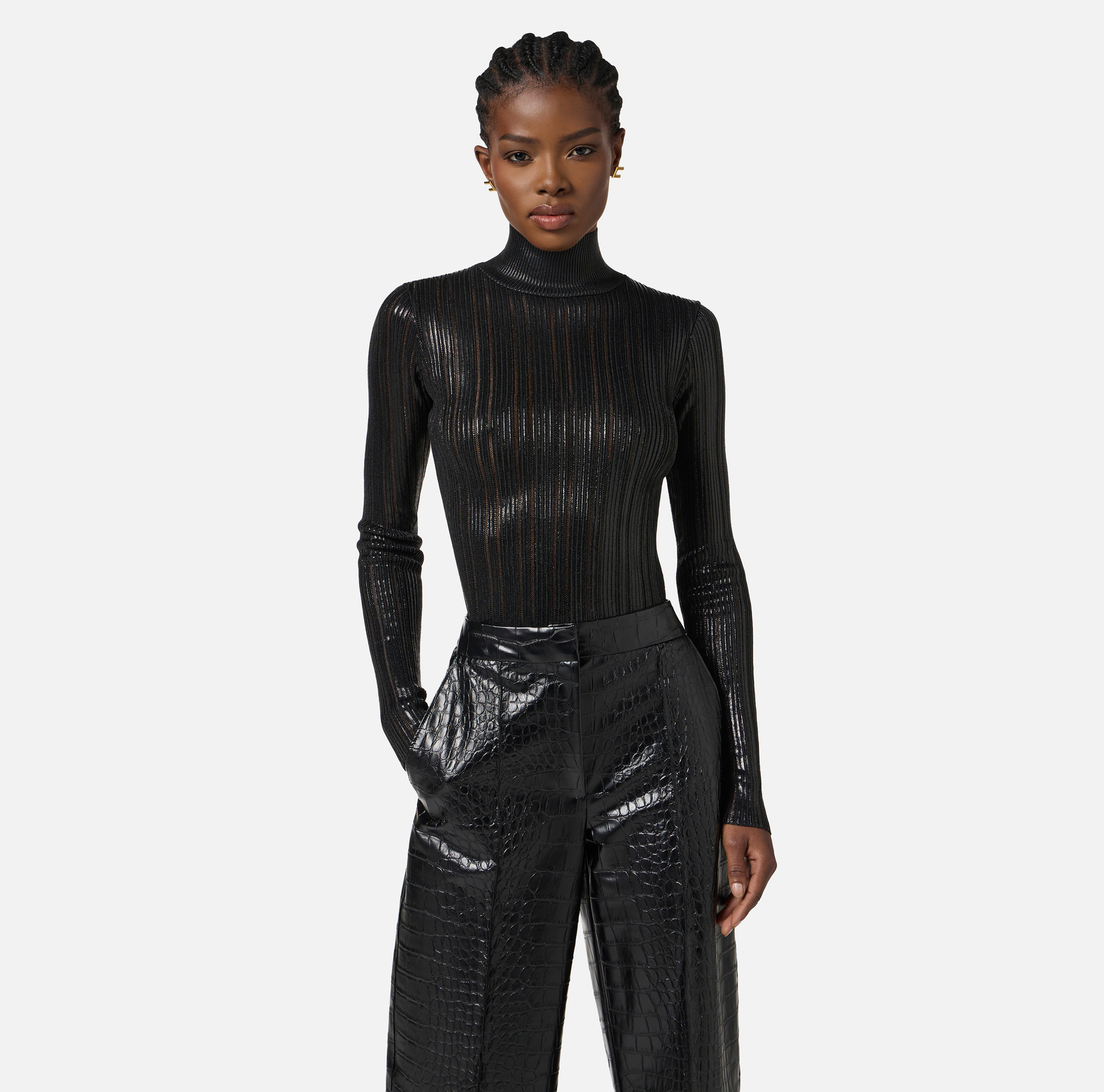 Pull laminé côtelé - Elisabetta Franchi