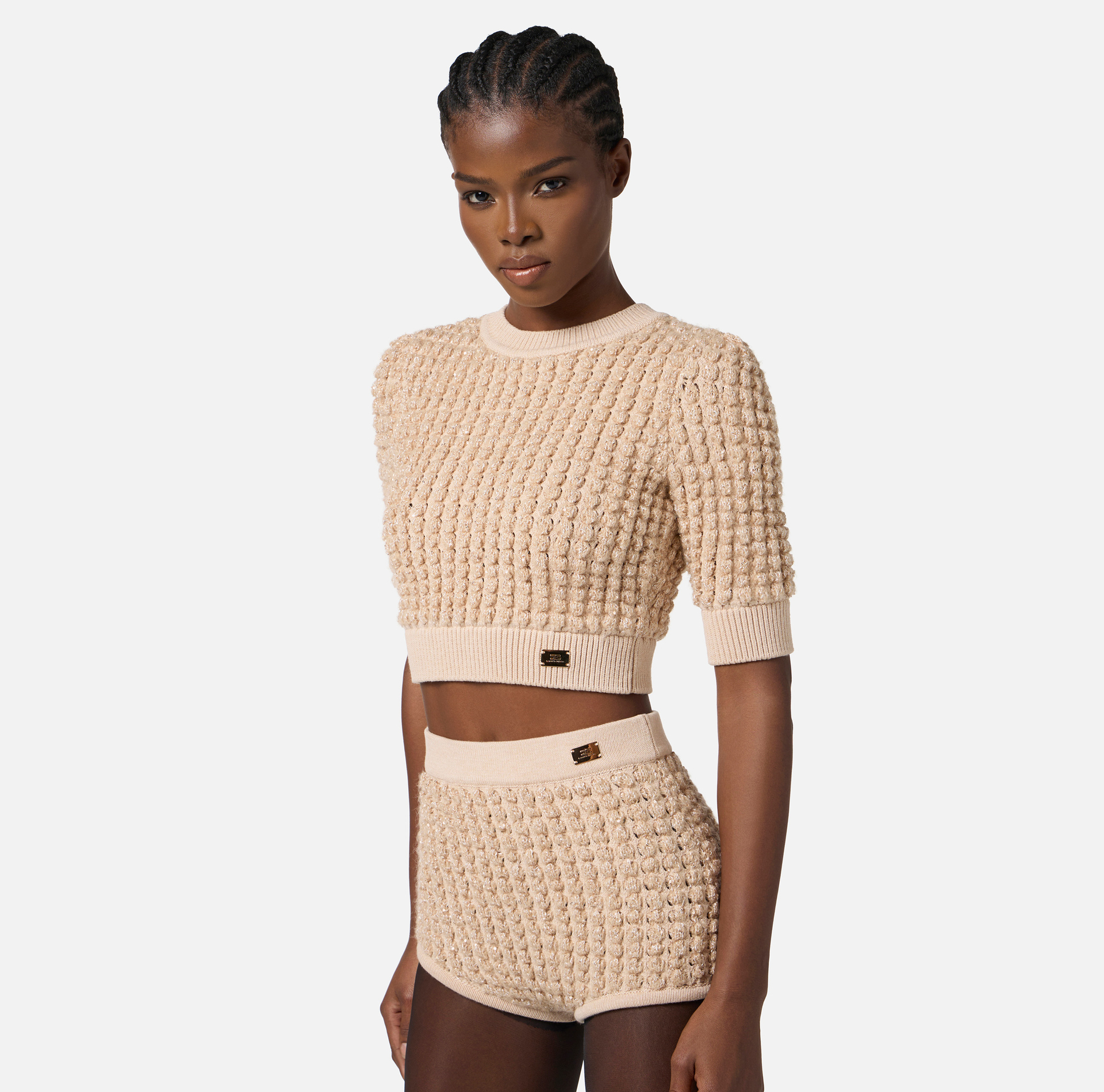 Top de punto bouclé con lentejuelas - Elisabetta Franchi