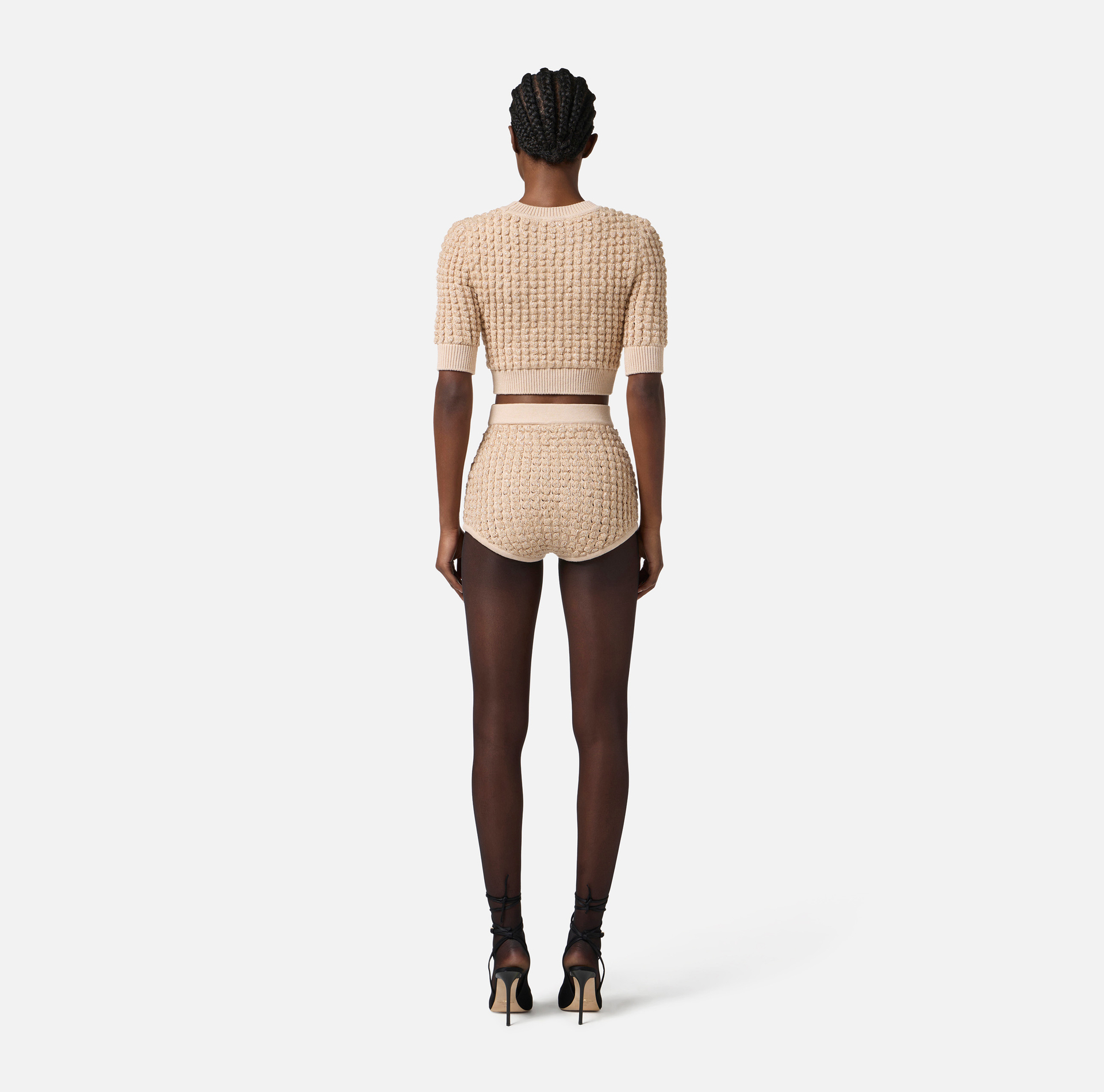 Top de punto bouclé con lentejuelas - Elisabetta Franchi