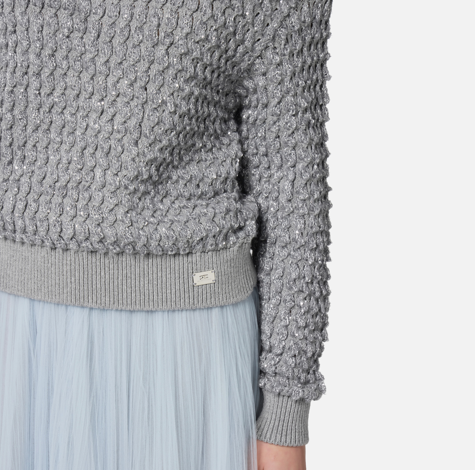 Jersey de bouclé con lentejuelas - Elisabetta Franchi