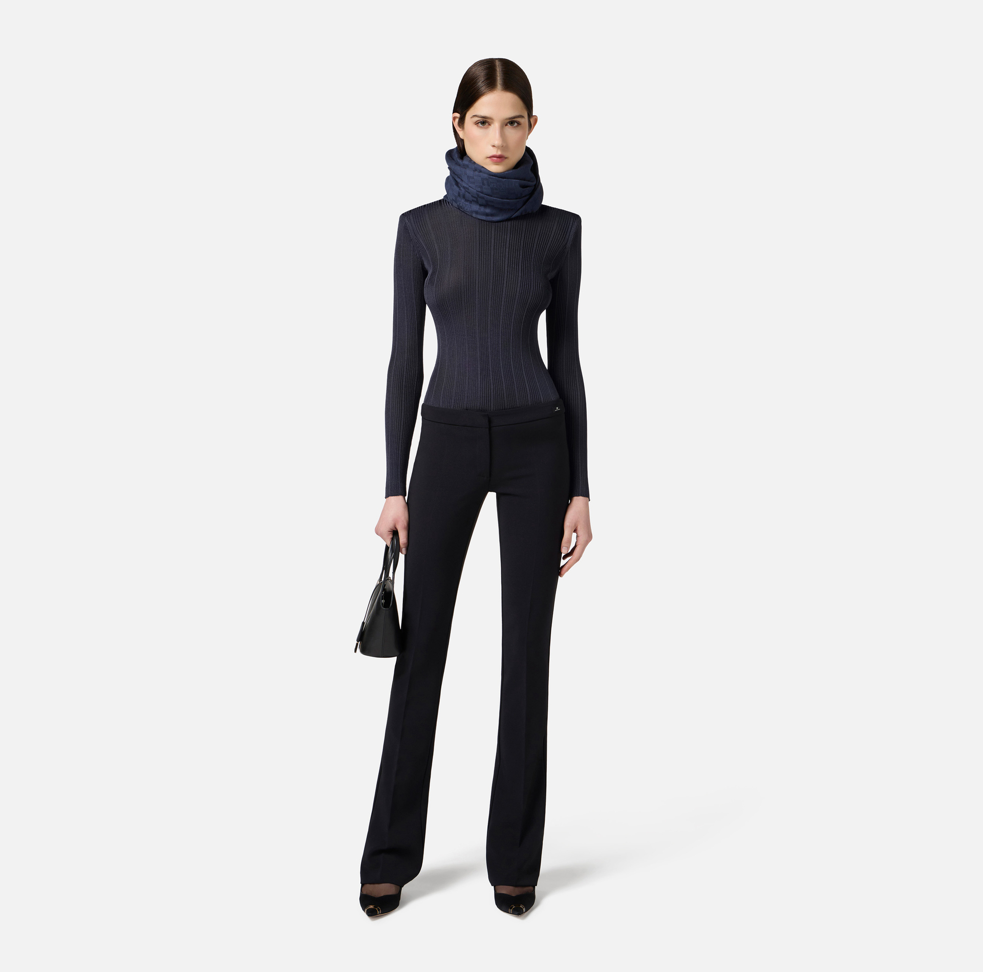 Viscose top with logo details - Elisabetta Franchi