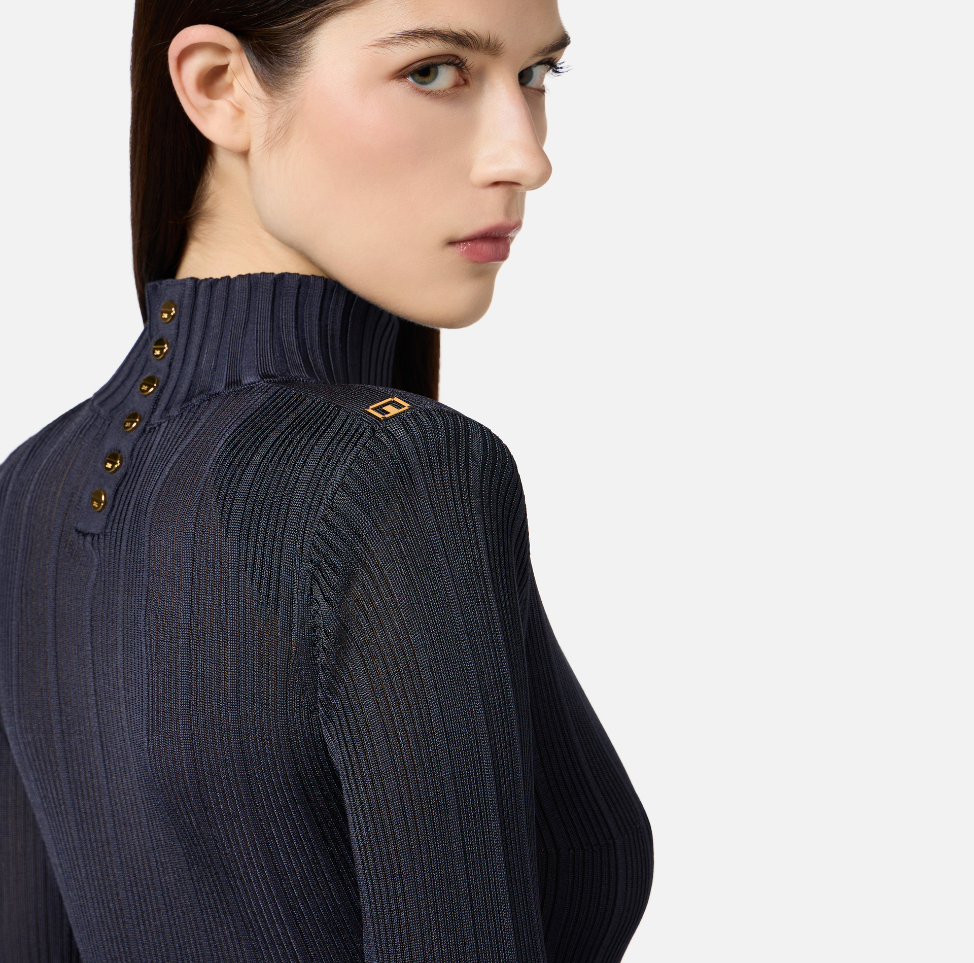 Viscose top with logo details - Elisabetta Franchi