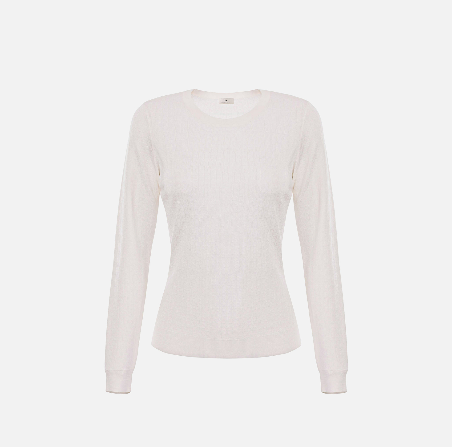 Wool jumper with jacquard micro-logo - Elisabetta Franchi