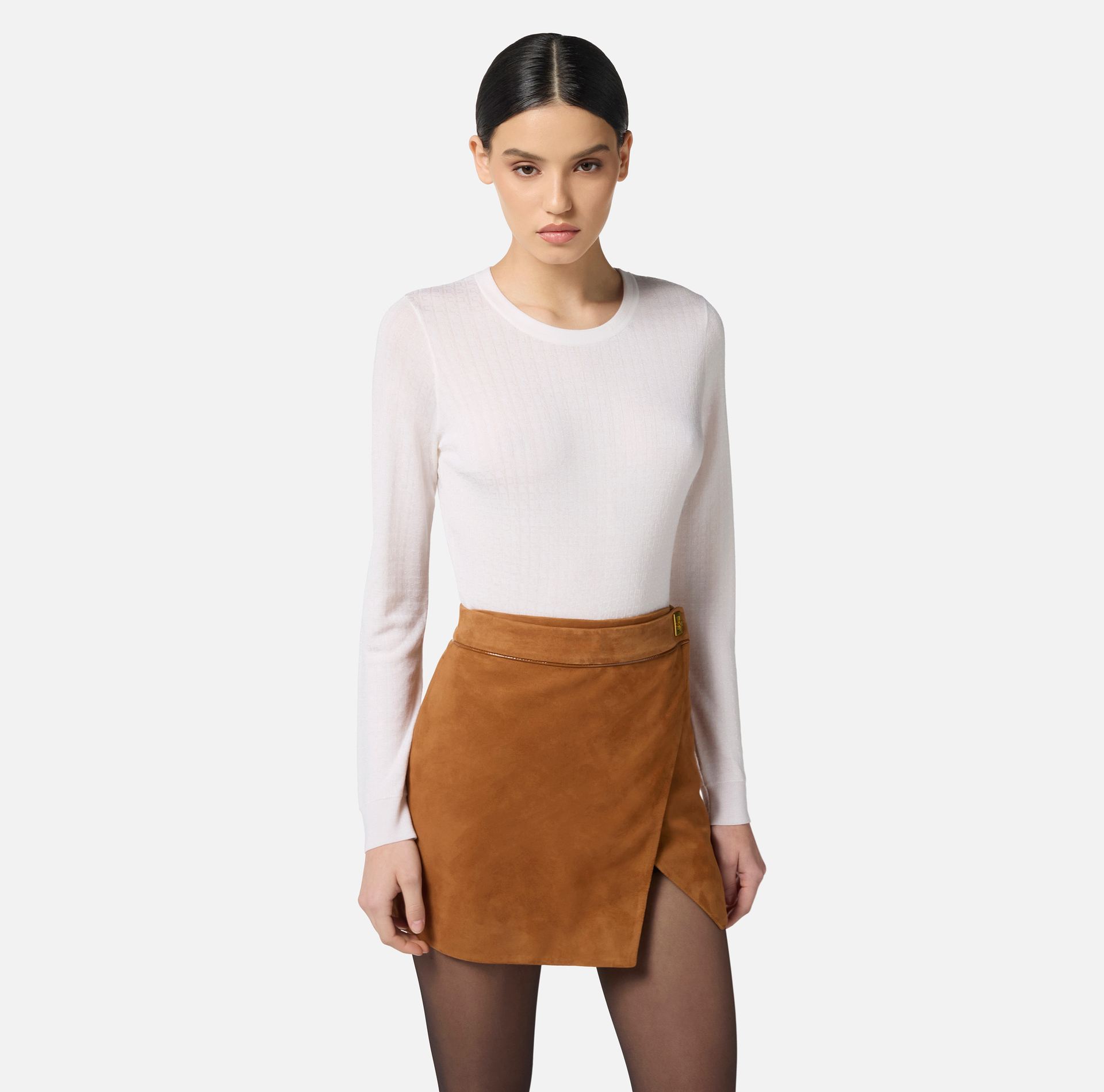 Wool jumper with jacquard micro-logo - Elisabetta Franchi