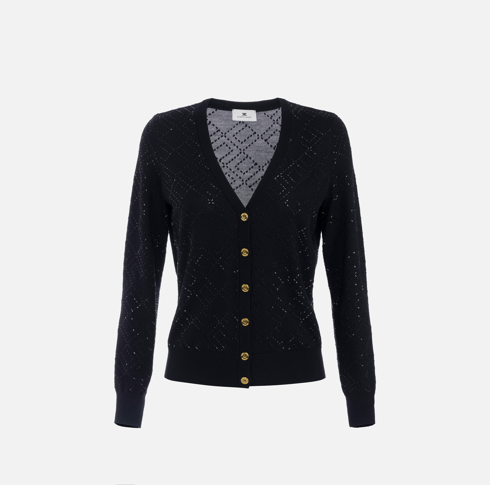 Wool cardigan with crystals - Elisabetta Franchi