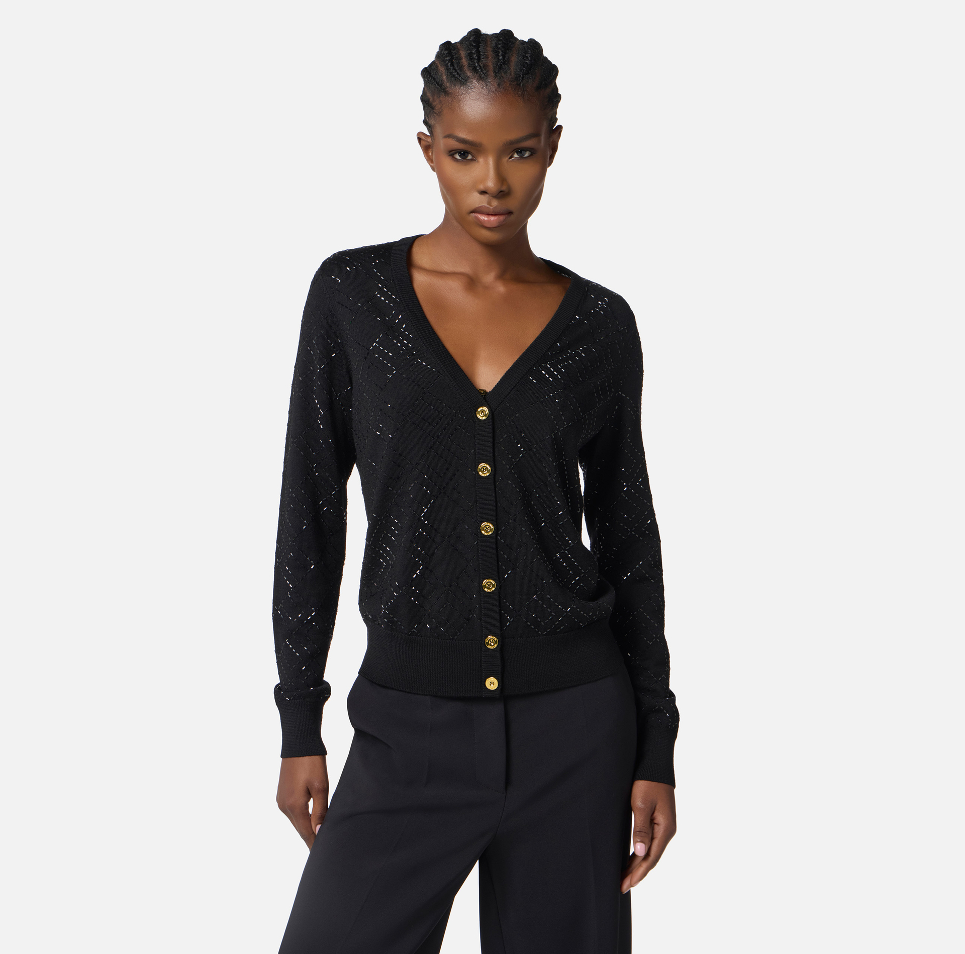 Wool cardigan with crystals - Elisabetta Franchi
