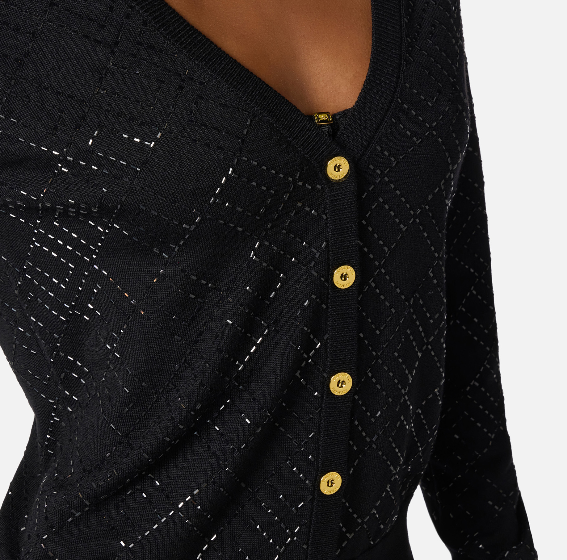 Wool cardigan with crystals - Elisabetta Franchi