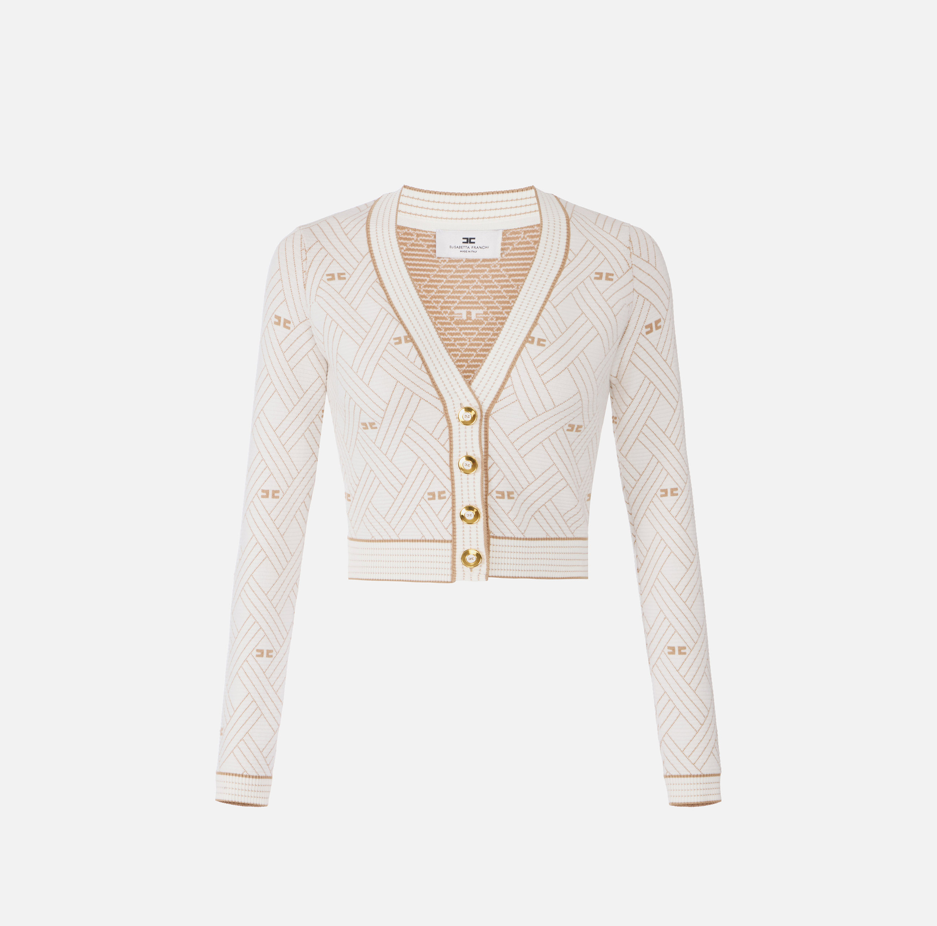 Cardigan in maglia jacquard a rombi