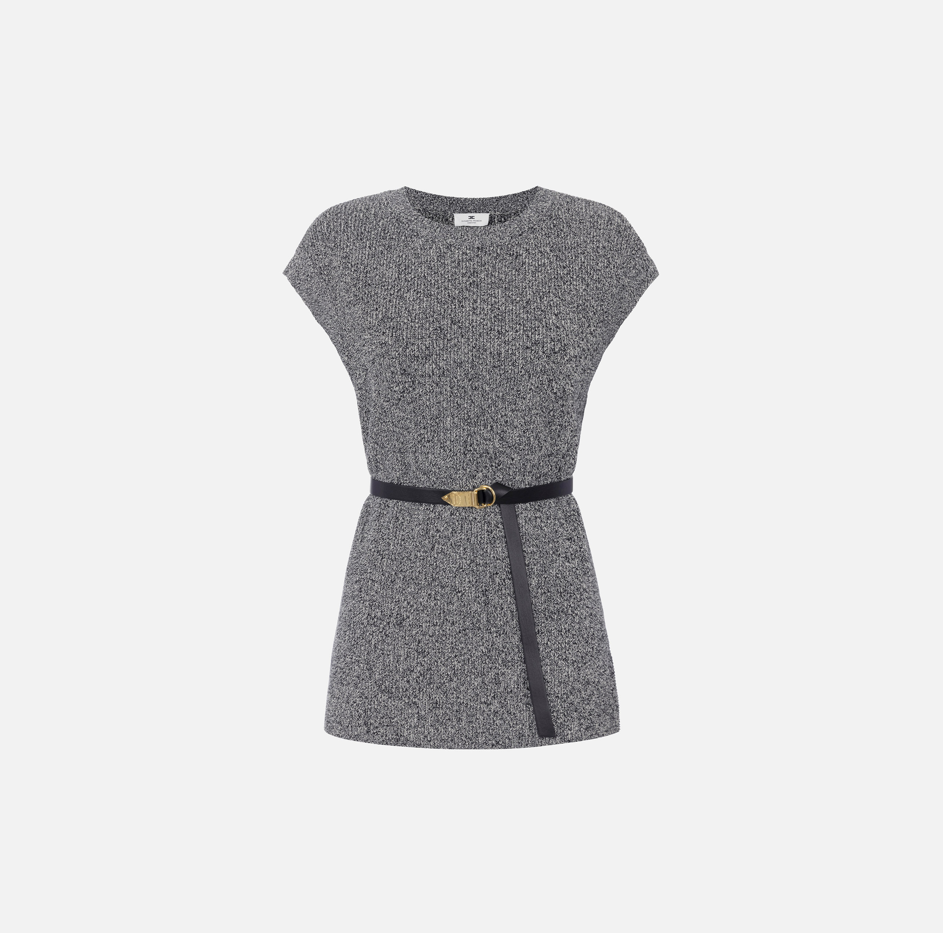 Maglia in viscosa mélange con cintura - ABBIGLIAMENTO - Elisabetta Franchi