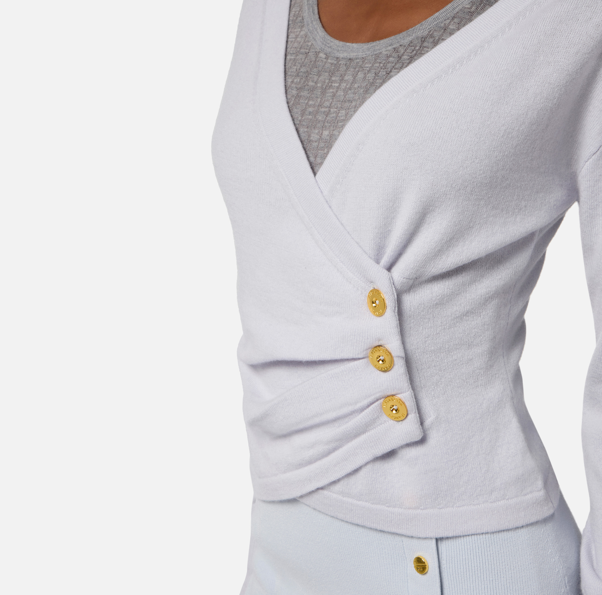Jersey de mezcla de cachemir con botones joya - Elisabetta Franchi