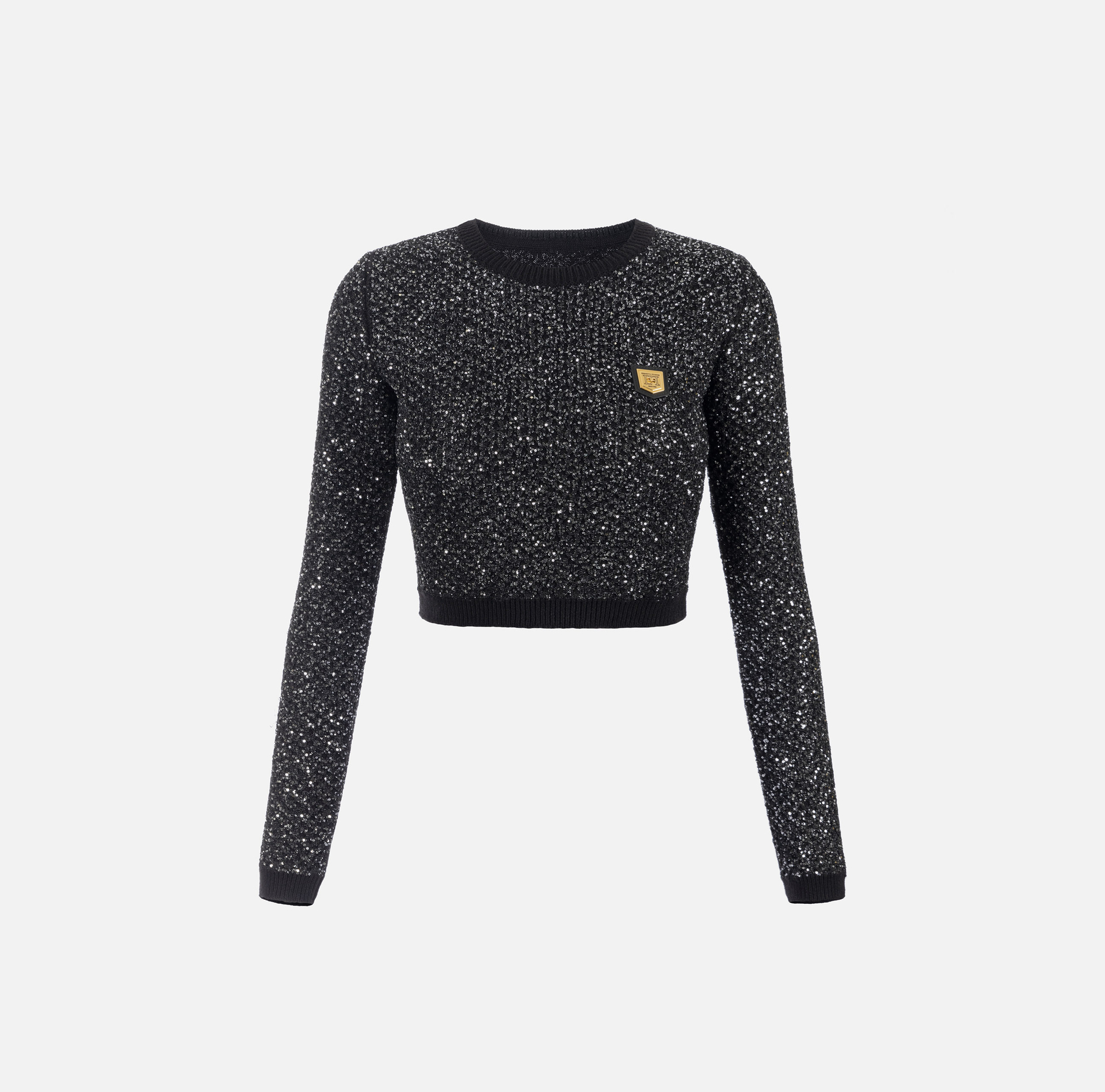 Crop top in lana con filo paillettes - Elisabetta Franchi