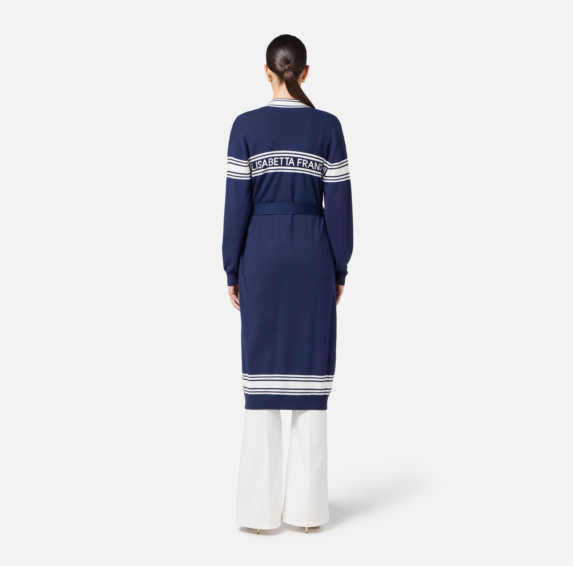 Cardigan in viscosa con bande a contrasto - Elisabetta Franchi