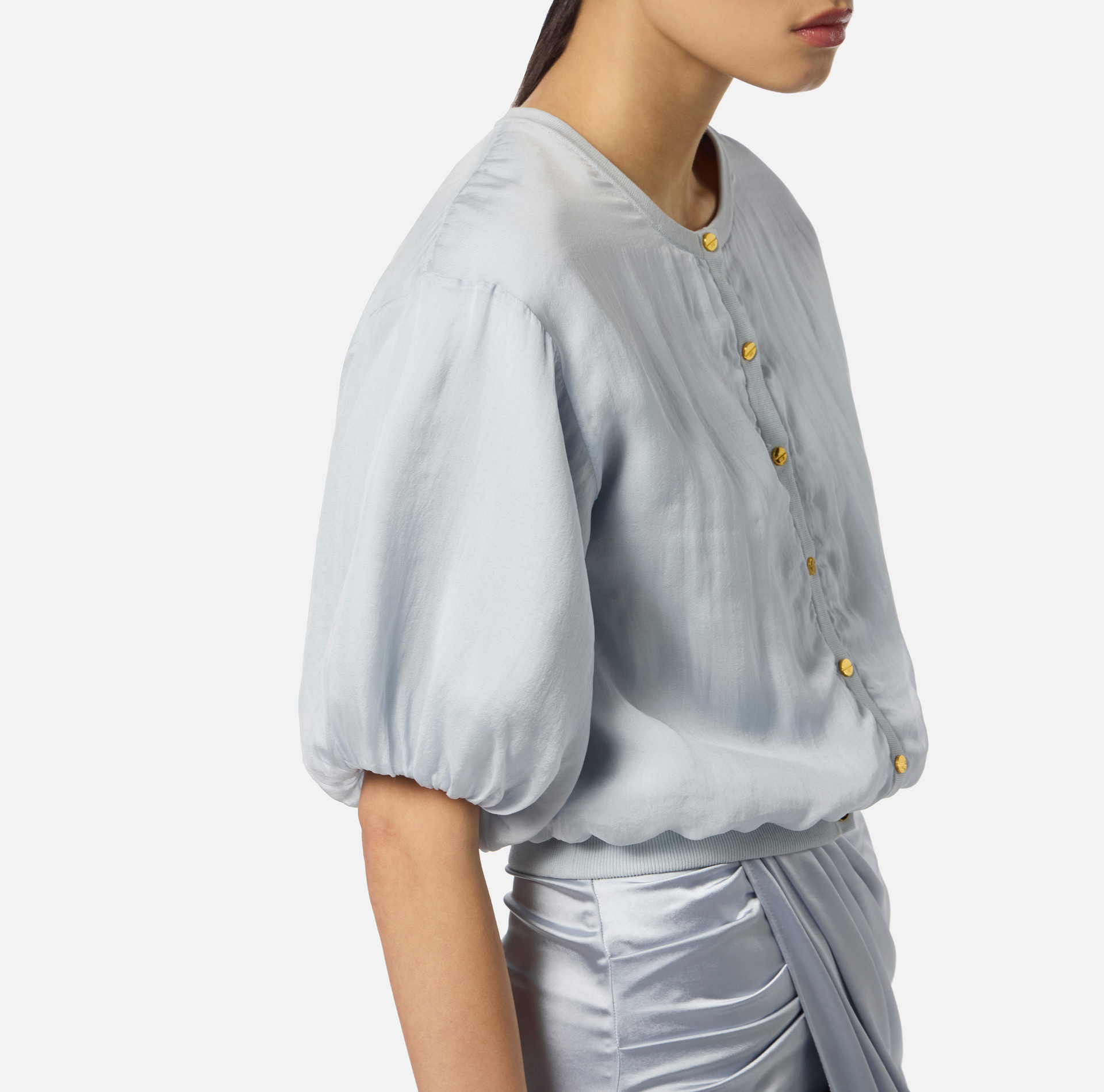 Cardigan en voile avec boutons bijoux - Elisabetta Franchi