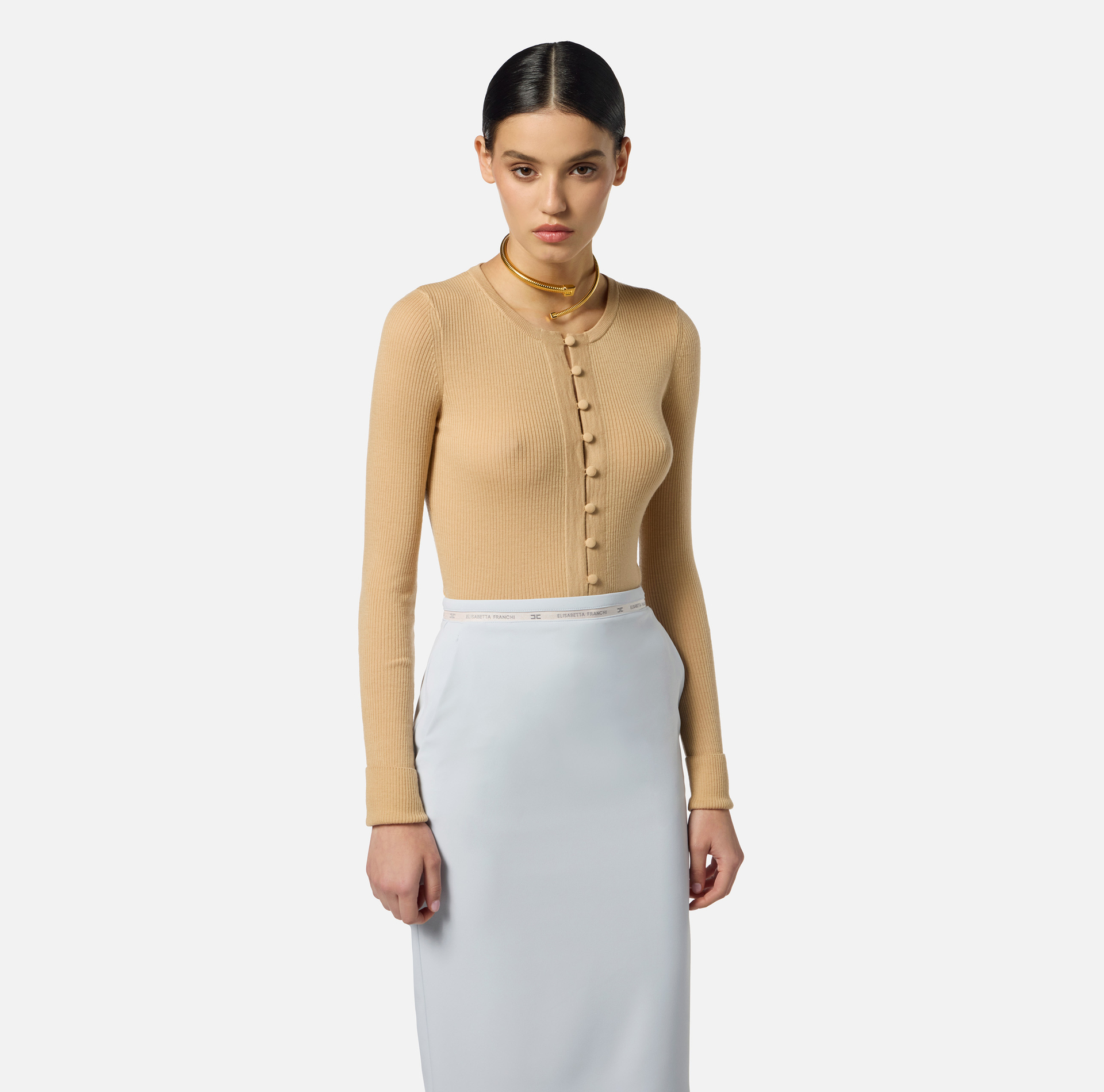 Cardigan en tricot avec détail lettrage - Elisabetta Franchi