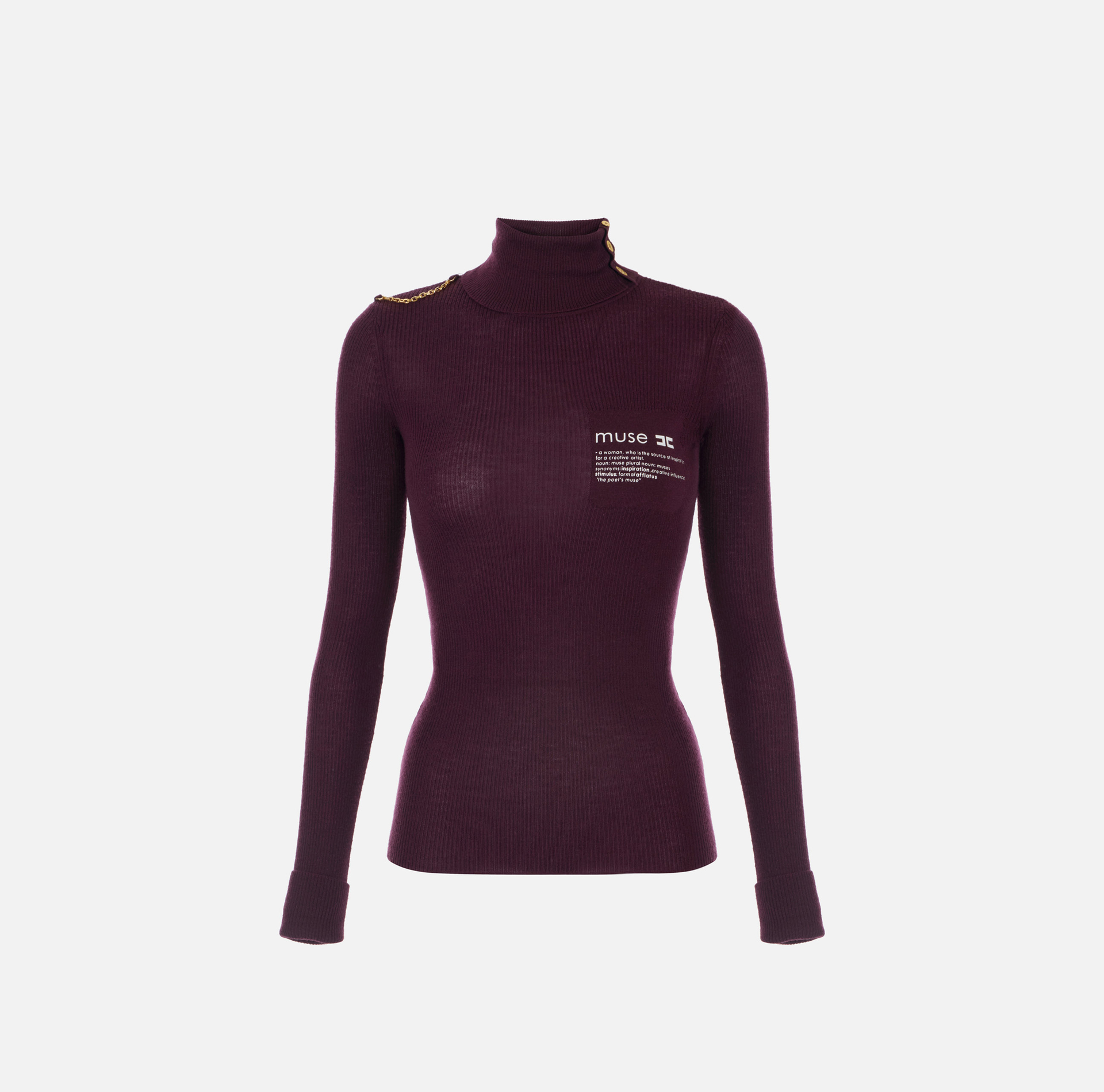 Turtleneck top with lettering detail - Elisabetta Franchi
