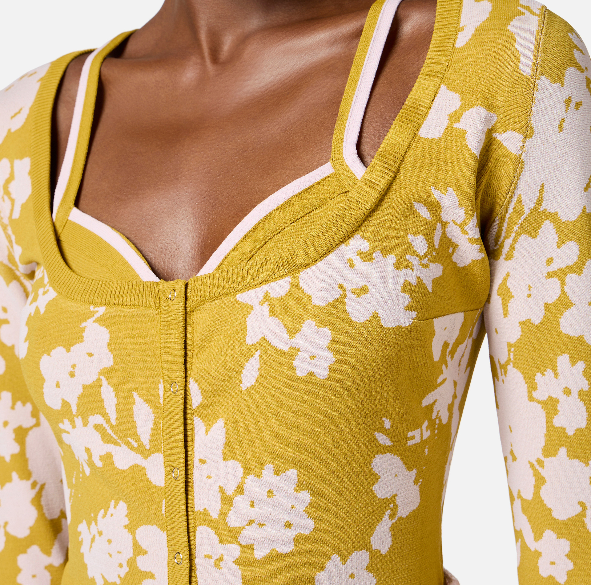 Floral jacquard cardigan with bra - Elisabetta Franchi