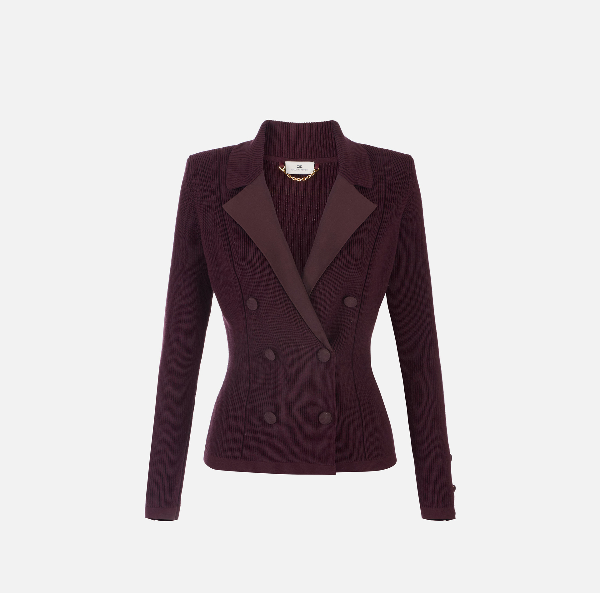 Chaqueta de punto con detalles de viscosa brillante - Elisabetta Franchi