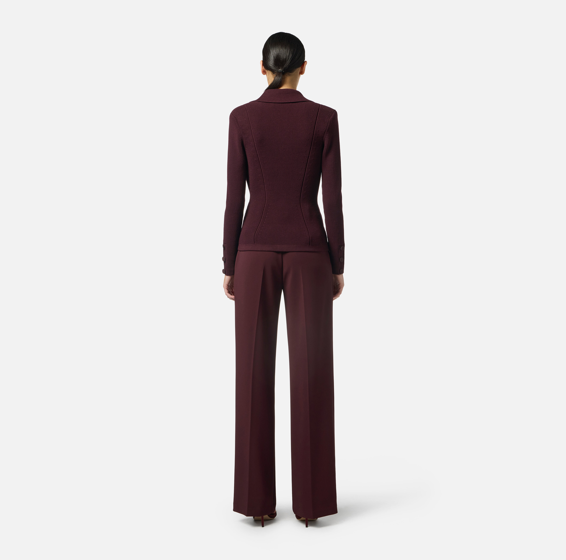 Chaqueta de punto con detalles de viscosa brillante - Elisabetta Franchi