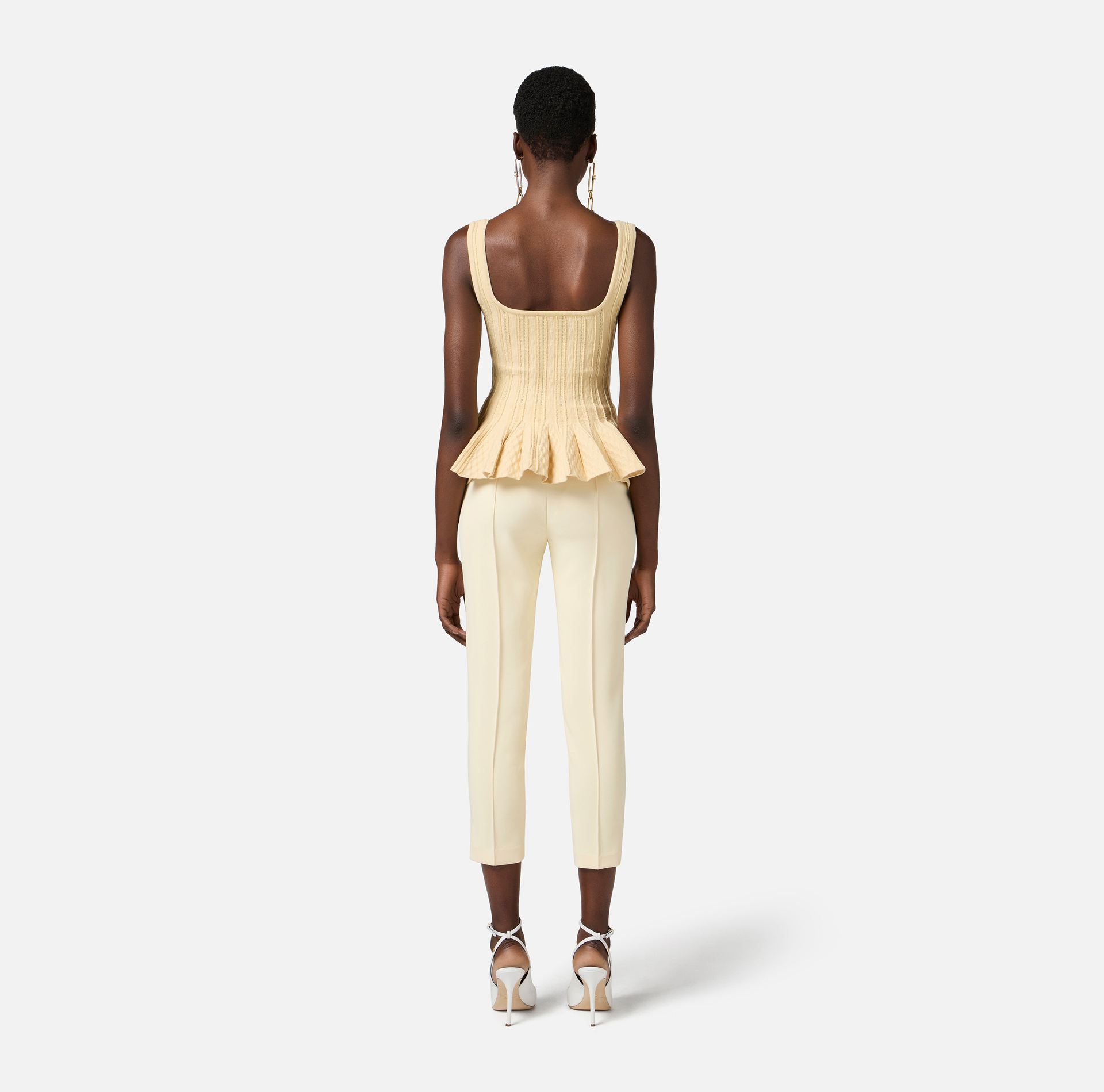 Top in maglia a pieghe con baschina - Elisabetta Franchi