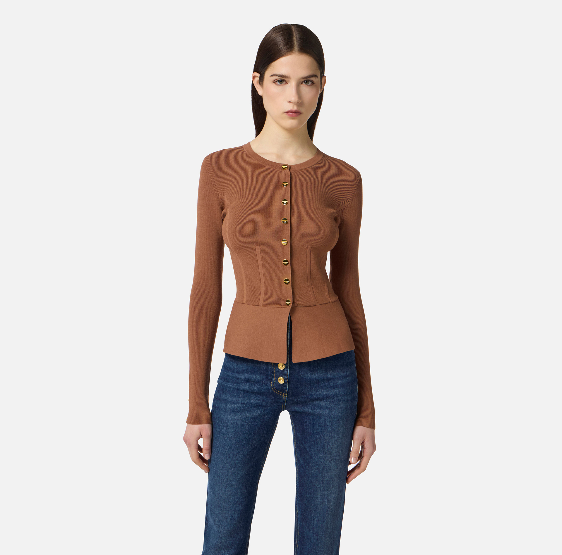 Chaqueta de punto con botones joya - Elisabetta Franchi