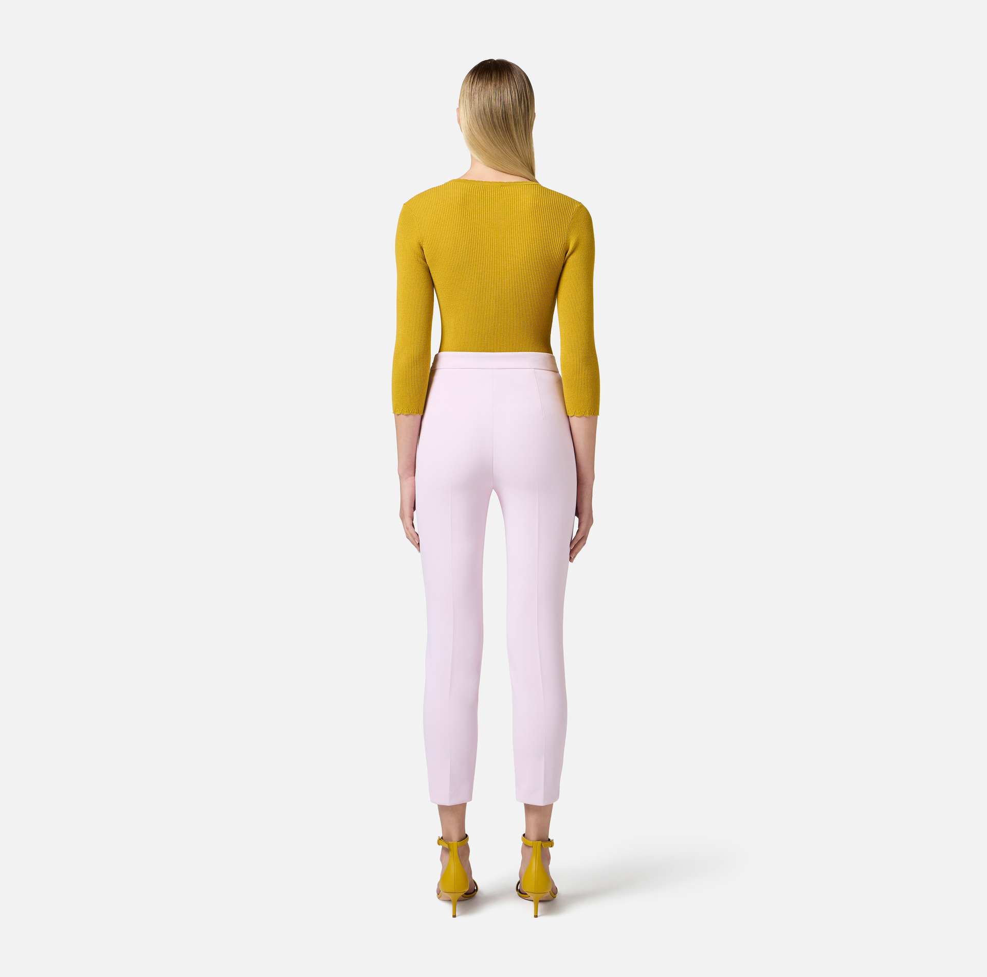 Sweter z prążkowanej wiskozy z łańcuszkiem - Elisabetta Franchi